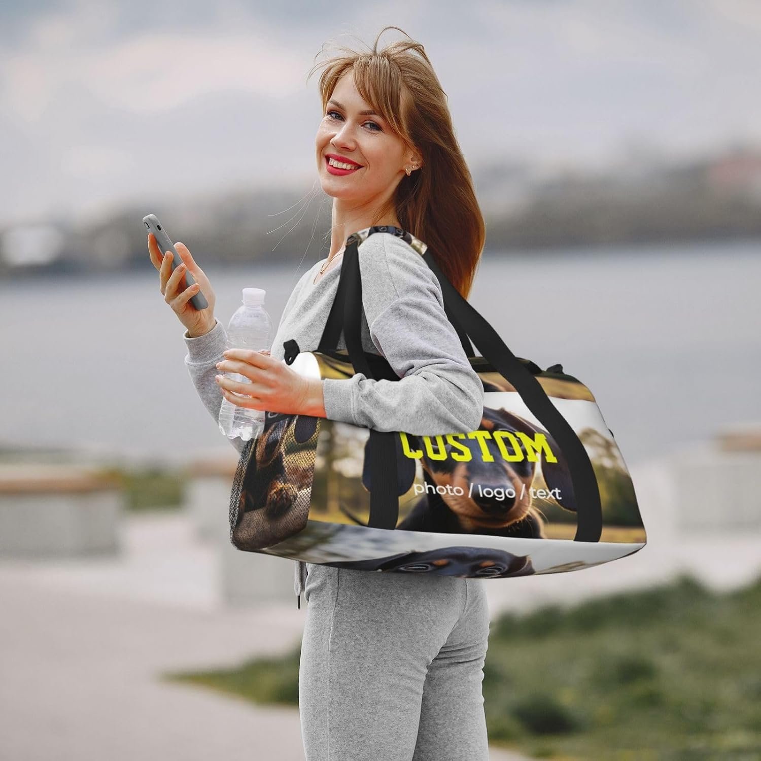 Private Label Big Sports Duffle Bag with Custom Logo Photo Name Text Personalization Travel Gym Weekender Workout Bag Manufacturer