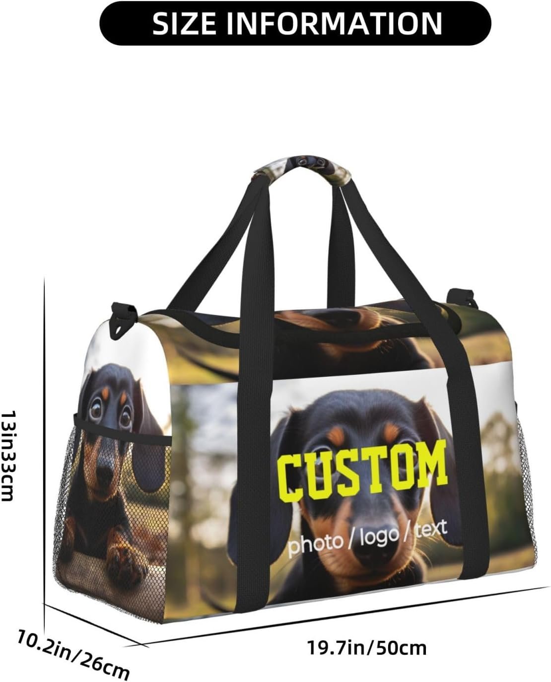 Private Label Big Sports Duffle Bag with Custom Logo Photo Name Text Personalization Travel Gym Weekender Workout Bag Manufacturer