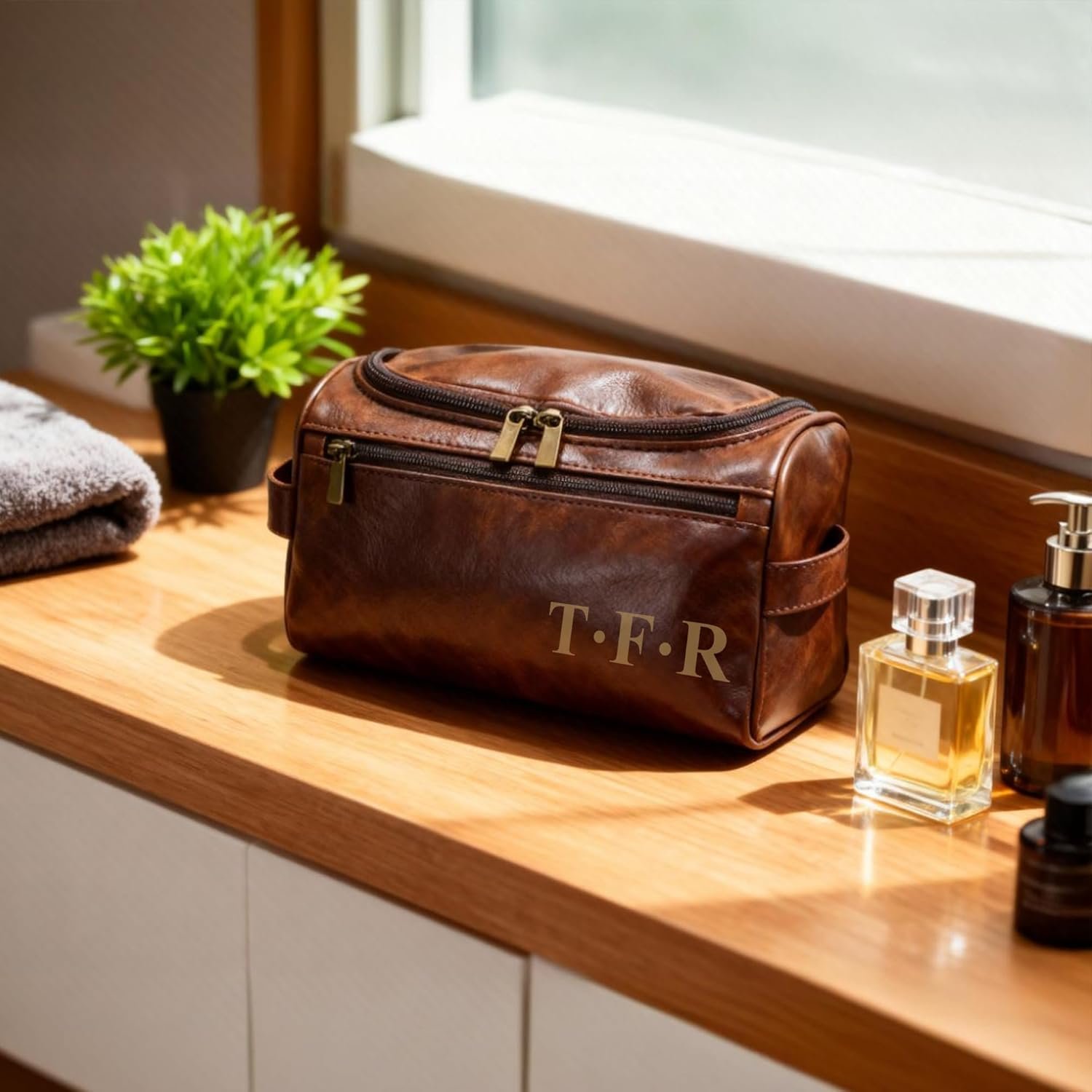 Private Label Personalized Waterproof Leather Hanging Toiletry Bag for Men Custom Logo Travel Gym Bathroom Gift for Dad Husband Grandpa Lover from Manufacturer Private Label Personalized Waterproof Leather Hanging Toiletry Bag for Men Custom Logo Travel Gym Bathroom Gift for Dad Husband Grandpa Lover from Manufacturer