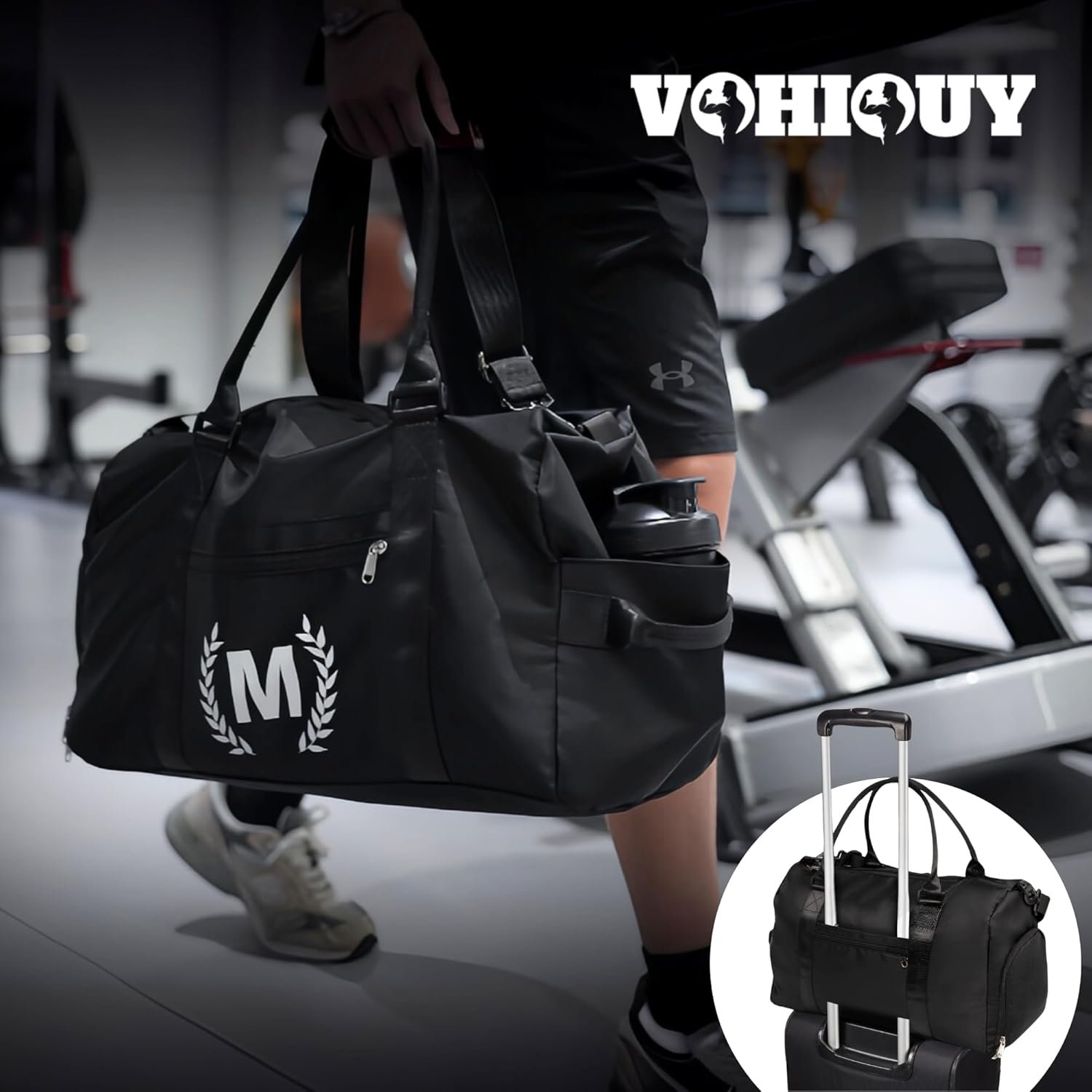 Custom Logo Gym Bag with Shoe Compartment - Private Label Monogrammed Duffle for Sports Travel Workout Dark Green Manufacturer Custom Logo Gym Bag with Shoe Compartment - Private Label Monogrammed Duffle for Sports Travel Workout Dark Green Manufacturer