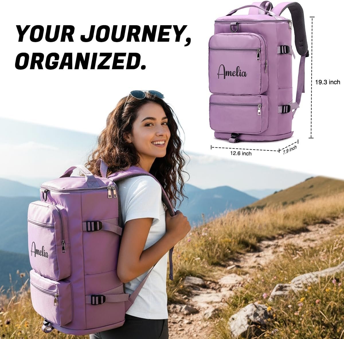 Custom Logo Sports Duffel Bag 35L Private Label Embroidered Gym Backpack for Men and Women with Shoe and Laptop Compartment Carry On Overnight Workout Travel Weekender Bag by Manufacturer Purple Custom Logo Sports Duffel Bag 35L Private Label Embroidered Gym Backpack for Men and Women with Shoe and Laptop Compartment Carry On Overnight Workout Travel Weekender Bag by Manufacturer Purple