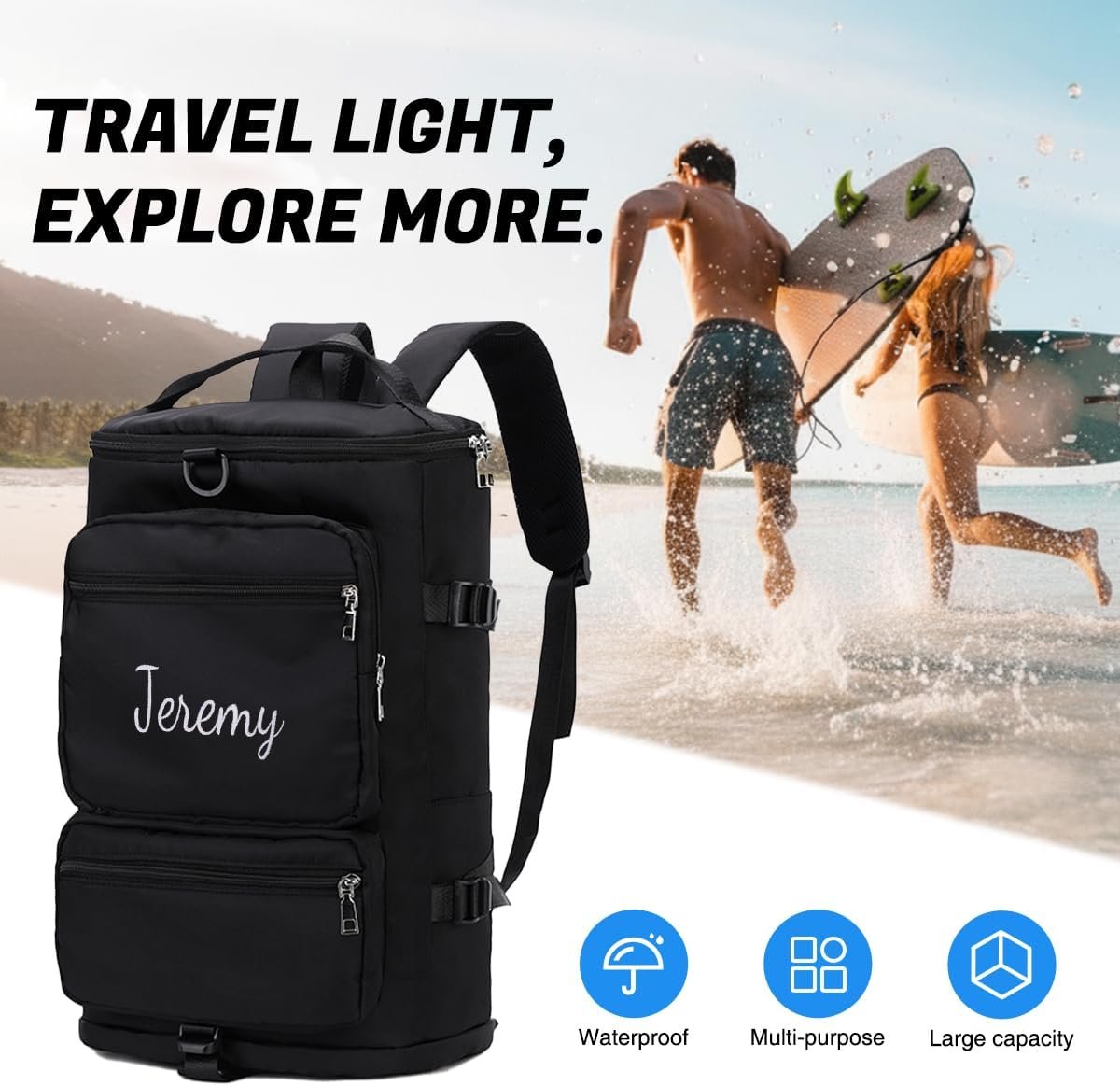 Custom Logo Sports Duffel Bag 35L Private Label Embroidered Gym Backpack for Men and Women with Shoe and Laptop Compartment Carry On Overnight Workout Travel Weekender Bag by Manufacturer Purple Custom Logo Sports Duffel Bag 35L Private Label Embroidered Gym Backpack for Men and Women with Shoe and Laptop Compartment Carry On Overnight Workout Travel Weekender Bag by Manufacturer Purple