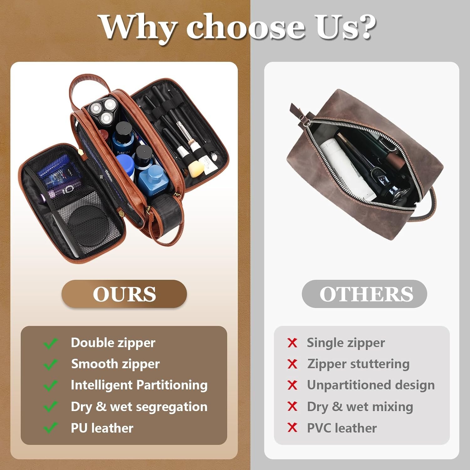 Private Label Travel Toiletry Bag for Men Custom Logo PU Leather Mens Shaving Kit Brown M Factory Private Label Travel Toiletry Bag for Men Custom Logo PU Leather Mens Shaving Kit Brown M Factory