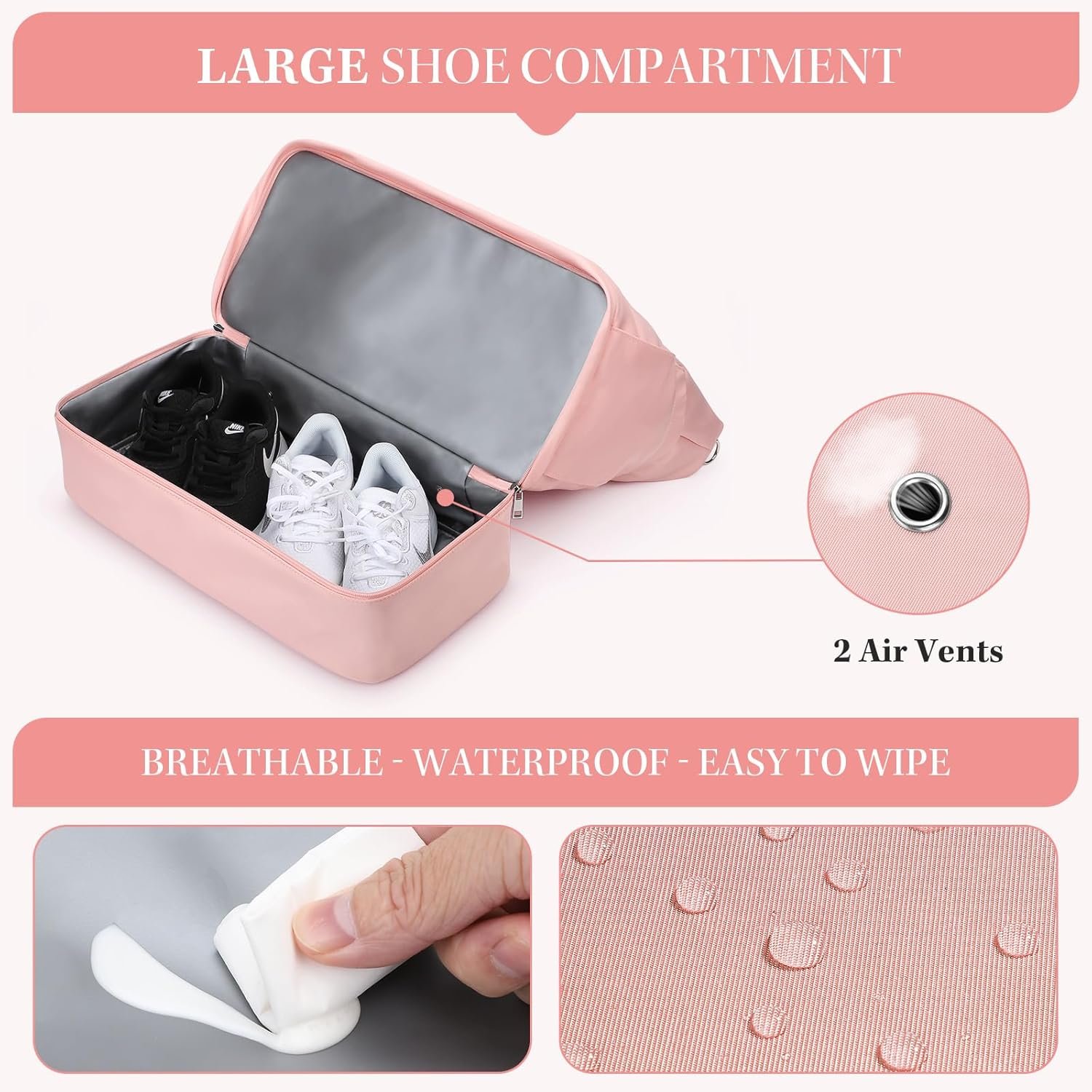 Private Label 40L Women's Gym Travel Duffel Bag with Shoe Compartment Custom Logo Wet Pocket Waterproof Carry On Weekender Tote for Swimming Yoga Sports Hospital Holdall Pink Manufacturer Private Label 40L Women's Gym Travel Duffel Bag with Shoe Compartment Custom Logo Wet Pocket Waterproof Carry On Weekender Tote for Swimming Yoga Sports Hospital Holdall Pink Manufacturer