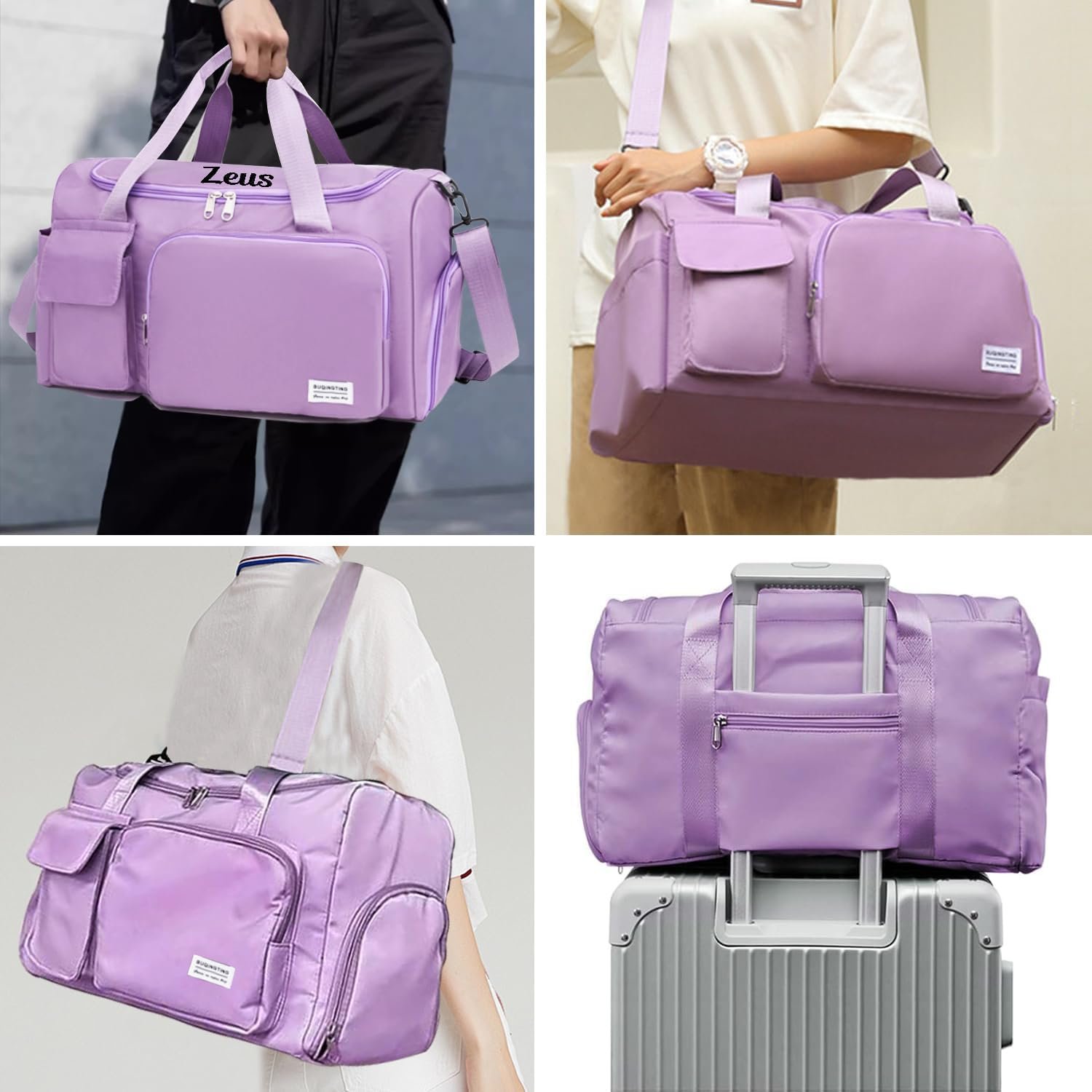 Private Label Duffle Bag with Custom Logo and Embroidered Name Large Capacity Foldable Dry/Wet Bag with Shoe Compartment for Men Women Gym Dance Travel Weekender Overnight Manufacturer