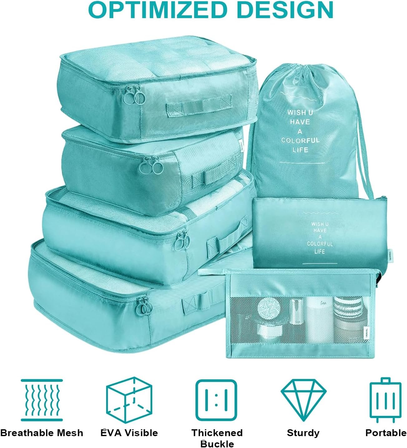 Custom Logo 11-Piece Packing Cubes for Travel Gifts for Women Mom Anti-Tearing Suitcase Organizer for Luggage Shoe and Hanging Toiletry Bag Toiletries Travel Bottles Private Label 3 Portable Toothbrush Cases Factory Green