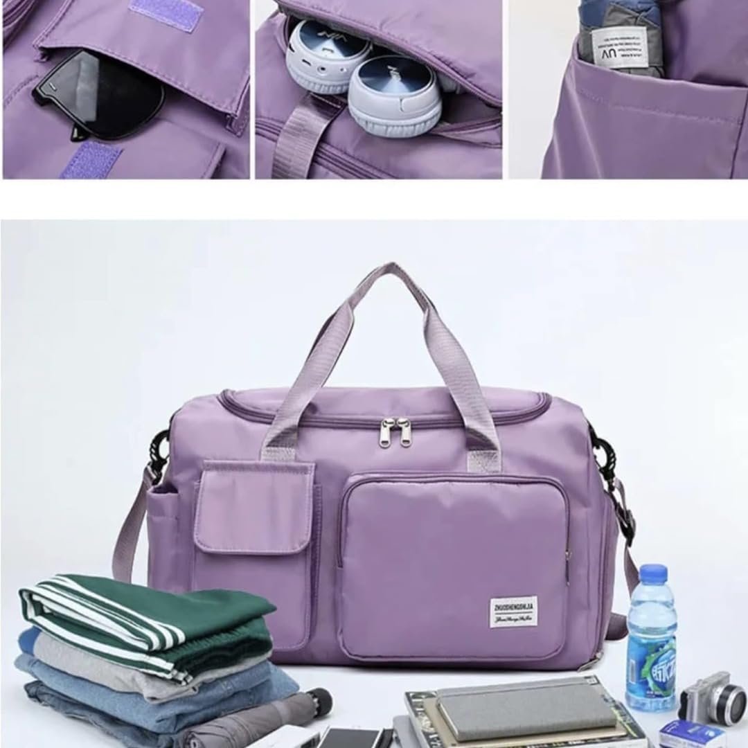 Private Label Personalized Purple Weekender Bag for Men and Women - Custom Logo Duffle Bag for Travel and Gym Manufacturer