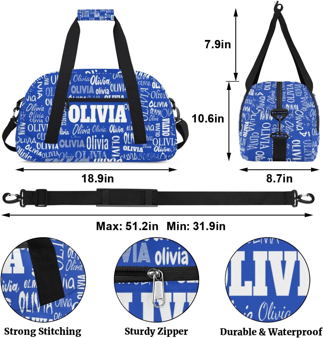 Custom Logo Personalized Sports Duffel Bags, Private Label Kids Football Duffel Bag for Boys with Your Name, Lightweight Overnight Weekender Bag for School Gymnastics Travel Royal Blue Factory Direct Custom Logo Personalized Sports Duffel Bags, Private Label Kids Football Duffel Bag for Boys with Your Name, Lightweight Overnight Weekender Bag for School Gymnastics Travel Royal Blue Factory Direct