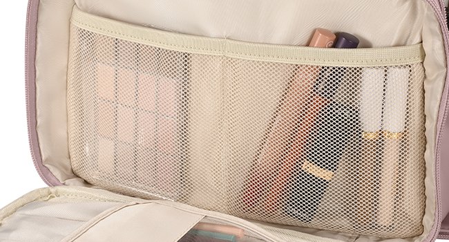 Private Label Women's Large Capacity Travel Makeup Bag Cosmetic Portable Organizer Manufacturer Large Opening Waterproof Toiletry Storage Vertical Free-Standing Brush Holder Easy Access Custom Logo Pink Private Label Women's Large Capacity Travel Makeup Bag Cosmetic Portable Organizer Manufacturer Large Opening Waterproof Toiletry Storage Vertical Free-Standing Brush Holder Easy Access Custom Logo Pink