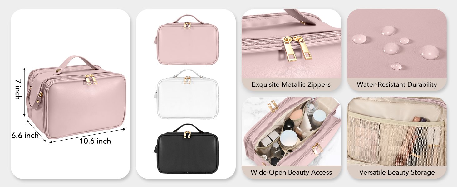 Private Label Women's Large Capacity Travel Makeup Bag Cosmetic Portable Organizer Manufacturer Large Opening Waterproof Toiletry Storage Vertical Free-Standing Brush Holder Easy Access Custom Logo Pink Private Label Women's Large Capacity Travel Makeup Bag Cosmetic Portable Organizer Manufacturer Large Opening Waterproof Toiletry Storage Vertical Free-Standing Brush Holder Easy Access Custom Logo Pink