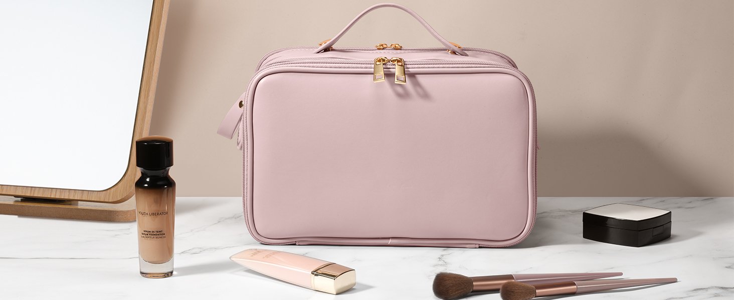 Private Label Women's Large Capacity Travel Makeup Bag Cosmetic Portable Organizer Manufacturer Large Opening Waterproof Toiletry Storage Vertical Free-Standing Brush Holder Easy Access Custom Logo Pink Private Label Women's Large Capacity Travel Makeup Bag Cosmetic Portable Organizer Manufacturer Large Opening Waterproof Toiletry Storage Vertical Free-Standing Brush Holder Easy Access Custom Logo Pink