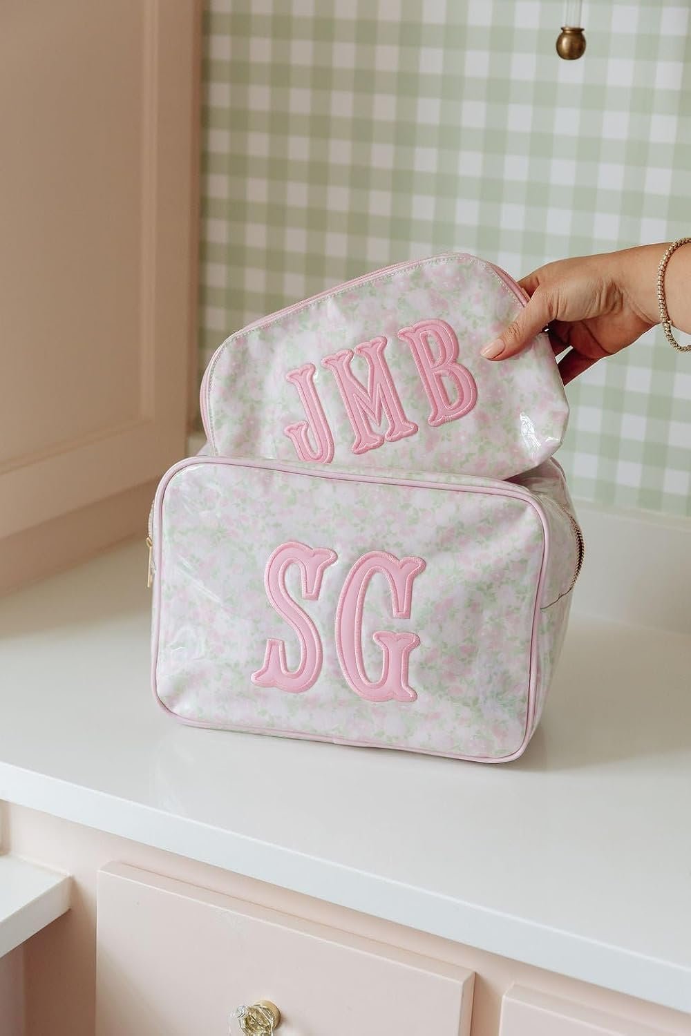 Custom Logo Personalized Clear Coated Pouch Medium Large XL Toiletry Bag with Embroidered Applique Monogram Private Label Makeup Travel Organizer Easy Clean Cosmetic Bag Manufacturer Custom Logo Personalized Clear Coated Pouch Medium Large XL Toiletry Bag with Embroidered Applique Monogram Private Label Makeup Travel Organizer Easy Clean Cosmetic Bag Manufacturer