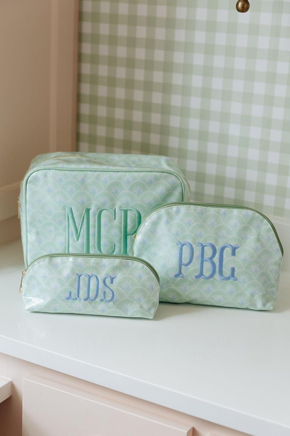 Custom Logo Personalized Clear Coated Pouch Medium Large XL Toiletry Bag with Embroidered Applique Monogram Private Label Makeup Travel Organizer Easy Clean Cosmetic Bag Manufacturer Custom Logo Personalized Clear Coated Pouch Medium Large XL Toiletry Bag with Embroidered Applique Monogram Private Label Makeup Travel Organizer Easy Clean Cosmetic Bag Manufacturer