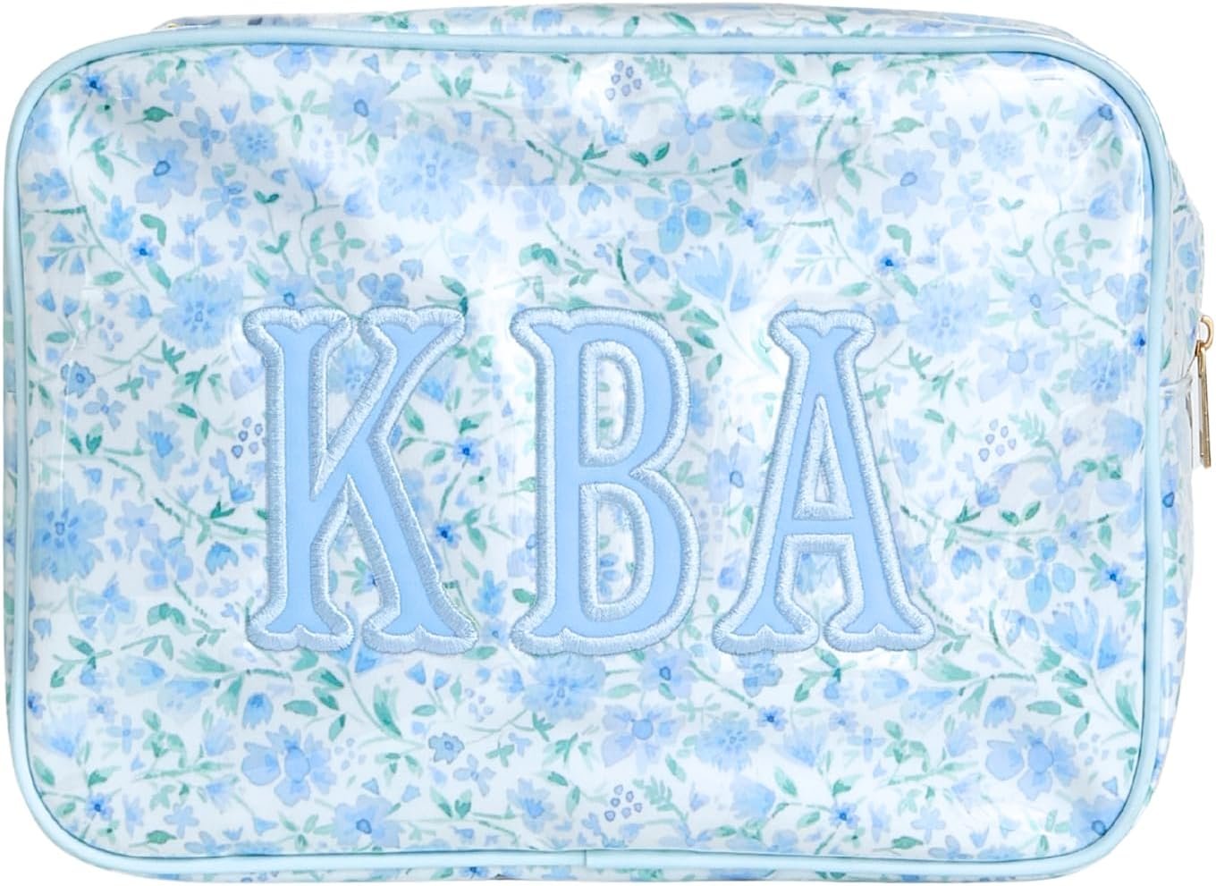 Custom Logo Personalized Clear Coated Pouch Medium Large XL Toiletry Bag with Embroidered Applique Monogram Private Label Makeup Travel Organizer Easy Clean Cosmetic Bag Manufacturer