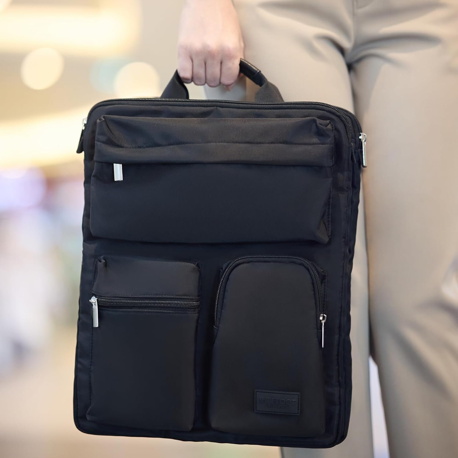 Private Label Over Luggage Organizer for Carry On Bag or Suitcase with Storage Pockets, Custom Logo 16” Laptop Sleeve with Handle, Travel Accessories Bag Slide On Luggage Harness with Adjustable Straps Manufacturer Black