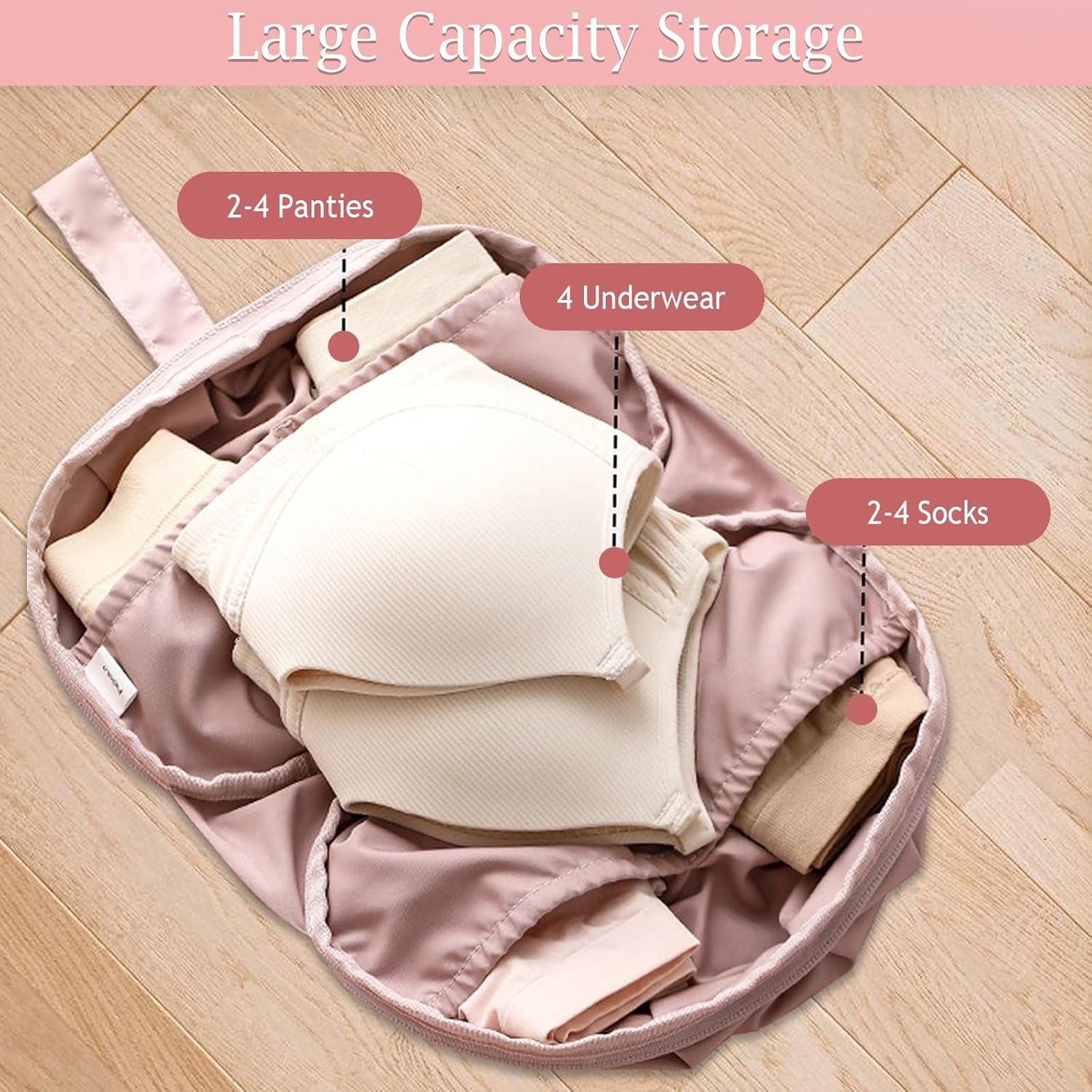 Private Label Travel Underwear Packing Cube for Women Custom Logo Portable Luggage Organizer Manufacturer Multi-Compartment Storage Bag for Clothes Bras and Accessories Ideal for Suitcases and Carry-Ons