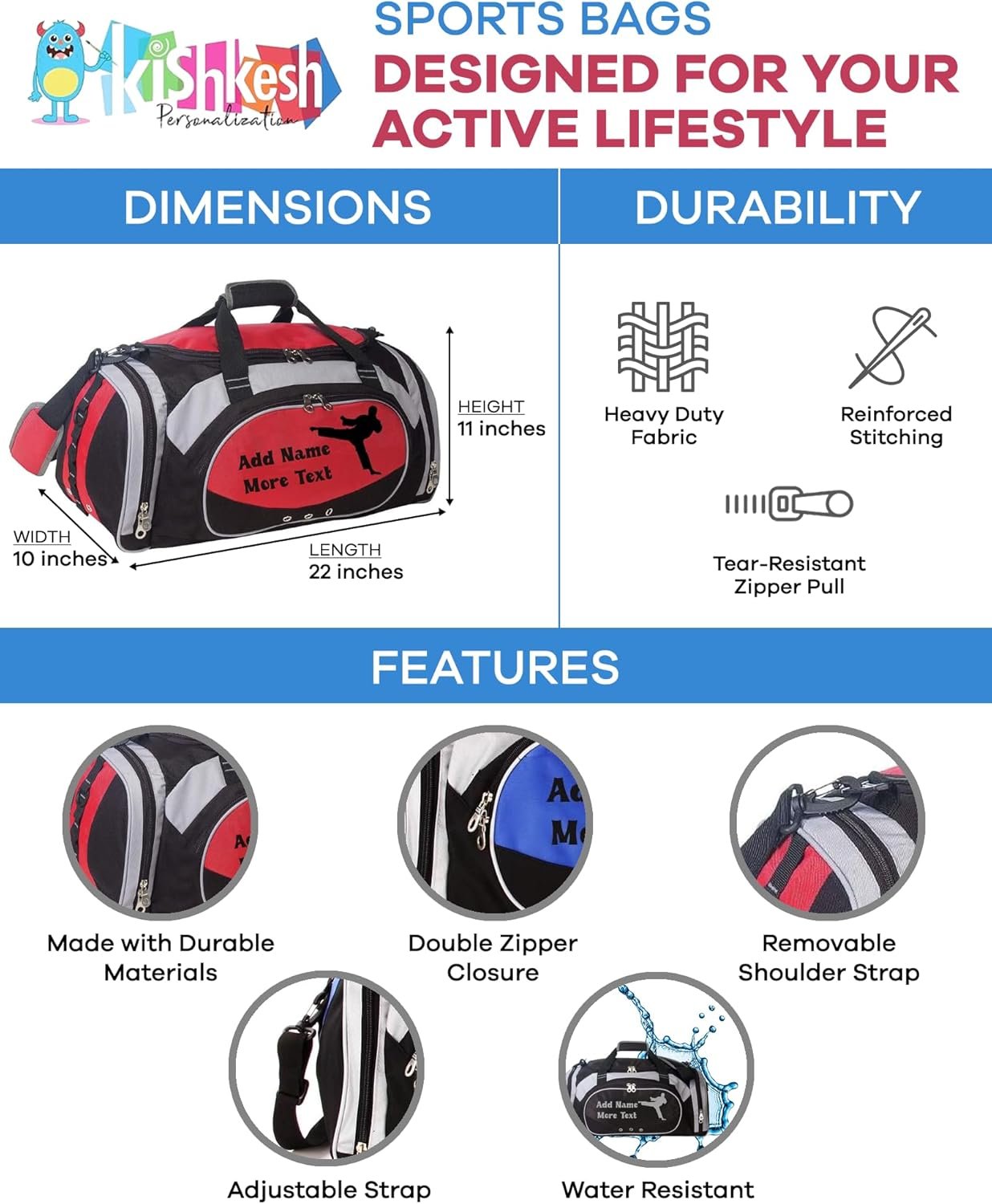 Private Label Personalized Sports Duffel Bag with Custom Logo Name and Text for Women's Martial Arts Manufacturer Private Label Personalized Sports Duffel Bag with Custom Logo Name and Text for Women's Martial Arts Manufacturer