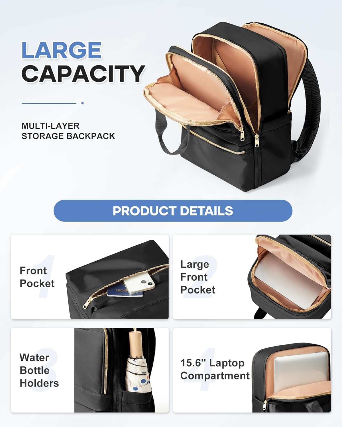 Private Label Small Carry-On Flight Approved Personal Item Travel Backpack Custom Logo for Women Work Laptop Bag Manufacturer Mochila De Viaje