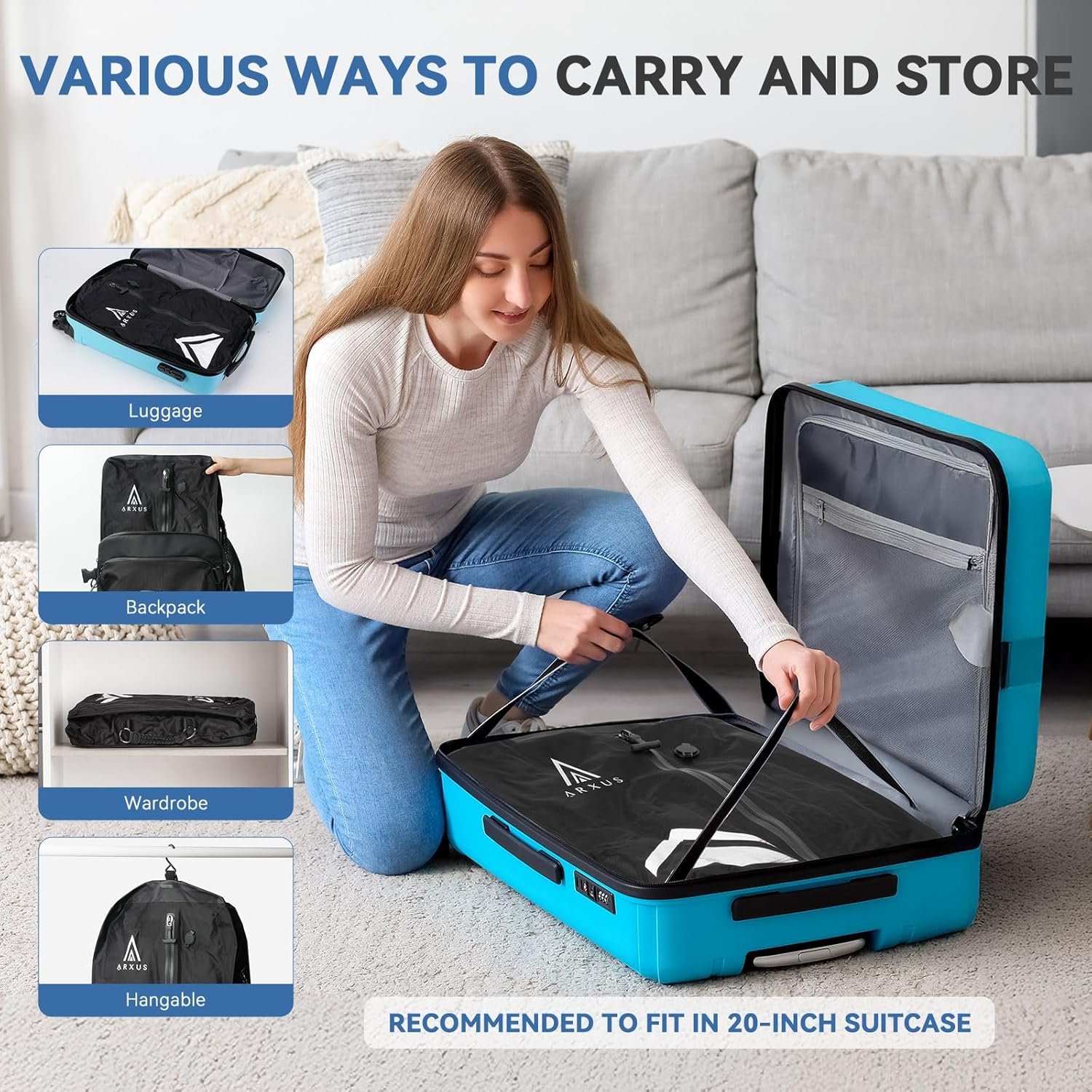 Private Label Vacuum Bags for Travel Airless Compression Seal Packing Cubes with Custom Logo Adjustable Shoulder Strap IP67 Reusable Portable Moving Kit Manufacturer for Clothing Storage Luggage Backpack Suitcase