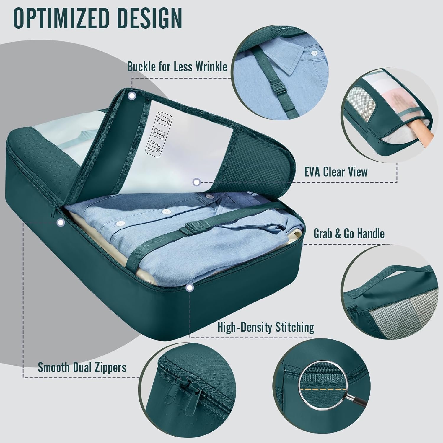 Custom Logo 8 Set Packing Cubes for Travel Essentials Private Label Suitcase Organizer Bags in 4 Sizes Carry-On Luggage Accessories with Large Laundry and Hanging Toiletry Bag Manufacturer Must-Have for Airplane Road Trip Camping