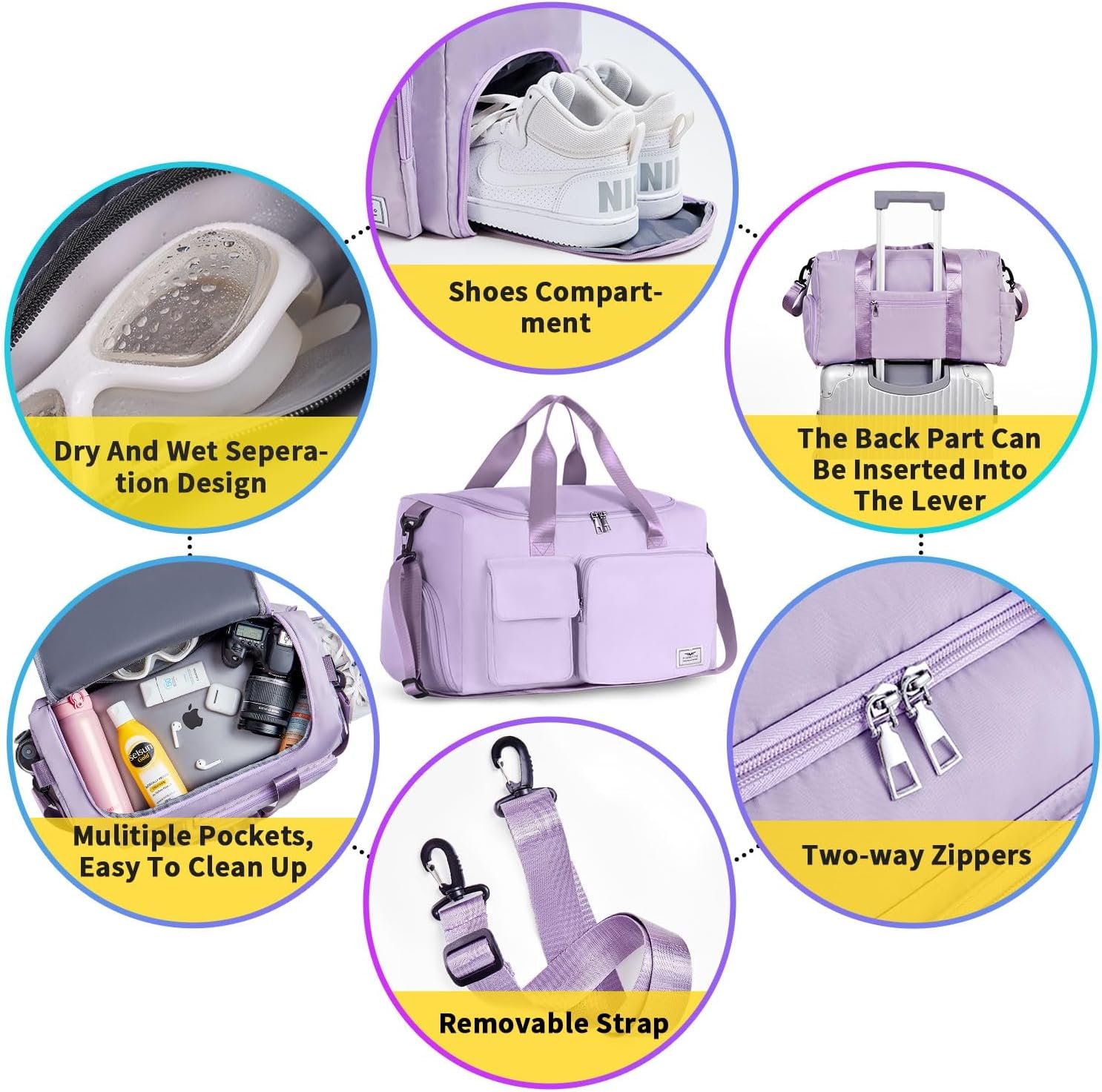 Private Label Women's 37L Gym Duffle Bag with Shoes Compartment Custom Logo for Travel Sports Gym Weekender Manufacturer Private Label Women's 37L Gym Duffle Bag with Shoes Compartment Custom Logo for Travel Sports Gym Weekender Manufacturer