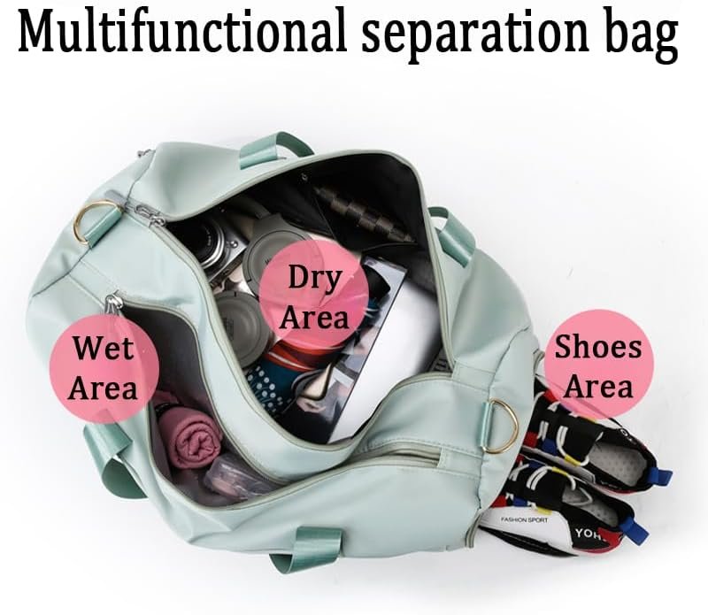 Private Label Personalized Gym Duffel Bag for Women Custom Logo Embroidered Name Lightweight Travel Sports with Shoe Compartment Factory