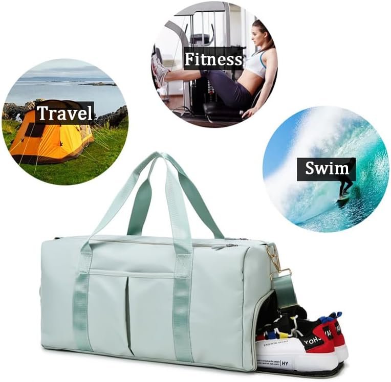 Private Label Personalized Gym Duffel Bag for Women Custom Logo Embroidered Name Lightweight Travel Sports with Shoe Compartment Factory