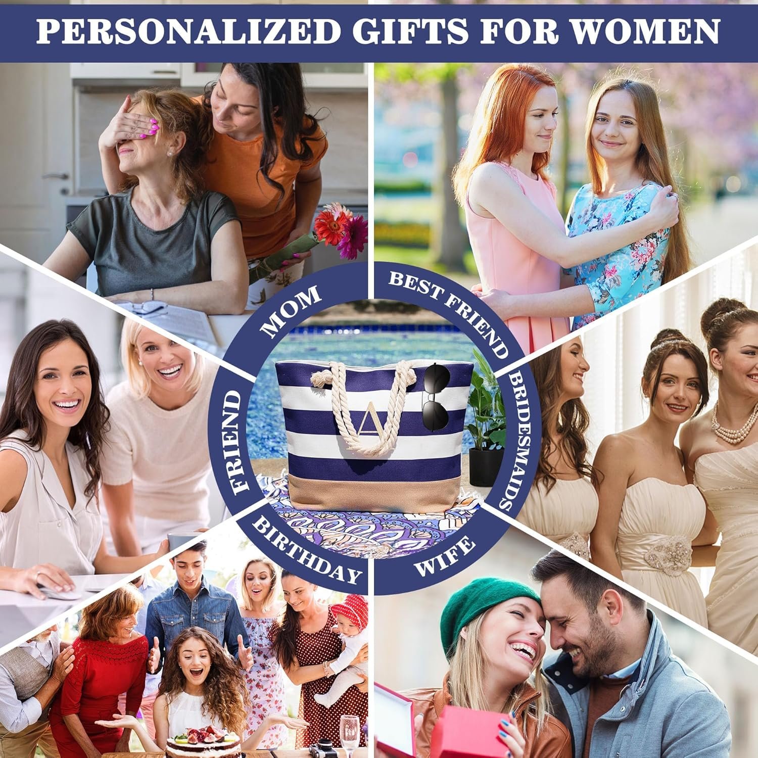 Custom Logo Initial Canvas Waterproof Beach Tote Bag Zipper Private Label Personalized Gifts for Women Birthday Travel Essentials Manufacturer Custom Logo Initial Canvas Waterproof Beach Tote Bag Zipper Private Label Personalized Gifts for Women Birthday Travel Essentials Manufacturer