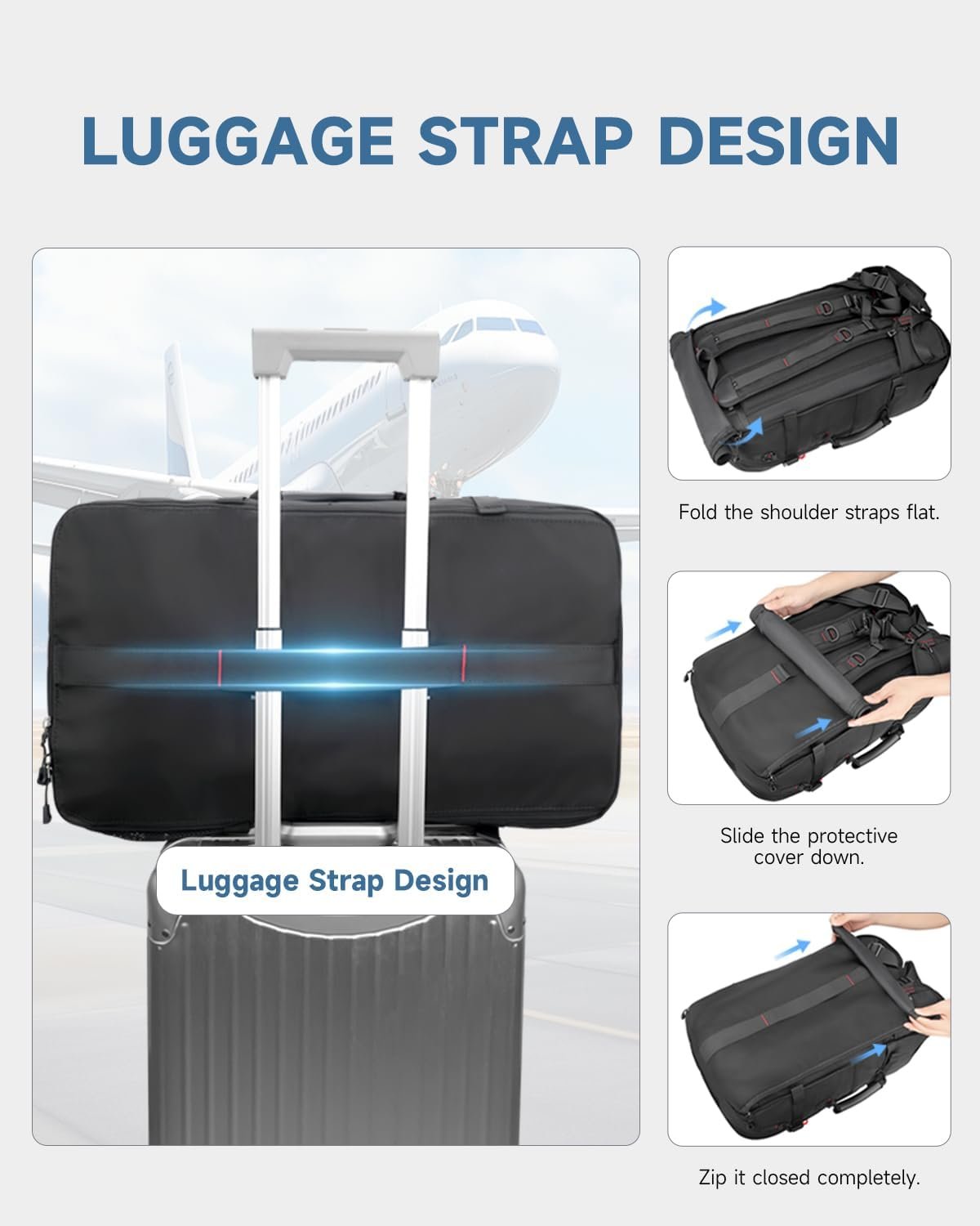 Private Label 50L Black Travel Backpack Custom Logo Lightweight Durable Water-Resistant Carry-On Flight-Approved Business Rucksack with Shoe Compartment Weekender Fits 17.3-Inch Laptop Manufacturer Private Label 50L Black Travel Backpack Custom Logo Lightweight Durable Water-Resistant Carry-On Flight-Approved Business Rucksack with Shoe Compartment Weekender Fits 17.3-Inch Laptop Manufacturer