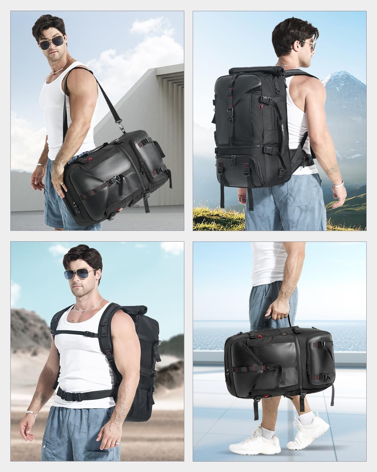 Private Label 50L Black Travel Backpack Custom Logo Lightweight Durable Water-Resistant Carry-On Flight-Approved Business Rucksack with Shoe Compartment Weekender Fits 17.3-Inch Laptop Manufacturer Private Label 50L Black Travel Backpack Custom Logo Lightweight Durable Water-Resistant Carry-On Flight-Approved Business Rucksack with Shoe Compartment Weekender Fits 17.3-Inch Laptop Manufacturer