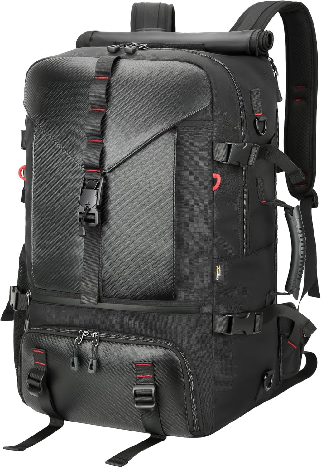 Private Label 50L Black Travel Backpack Custom Logo Lightweight Durable Water-Resistant Carry-On Flight-Approved Business Rucksack with Shoe Compartment Weekender Fits 17.3-Inch Laptop Manufacturer