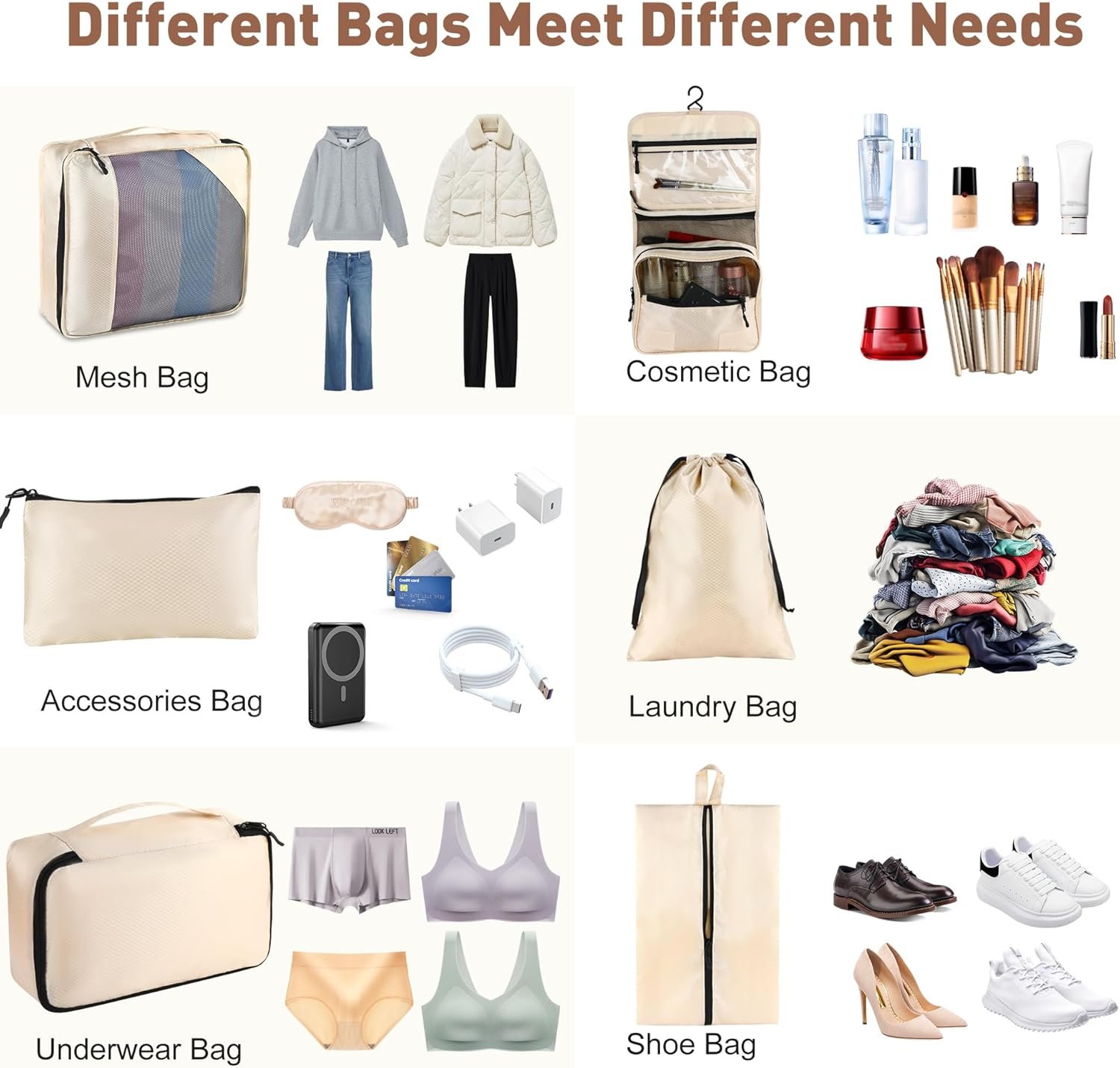 Private Label 8-Piece Packing Cubes for Travel Mesh Luggage Organizers with Shoe Bag Toiletry Bag Laundry Pouches Custom Logo 4 Sizes (XL/L/M/S) for Suitcase Organization Men Women Kids Beige Factory Direct Private Label 8-Piece Packing Cubes for Travel Mesh Luggage Organizers with Shoe Bag Toiletry Bag Laundry Pouches Custom Logo 4 Sizes (XL/L/M/S) for Suitcase Organization Men Women Kids Beige Factory Direct