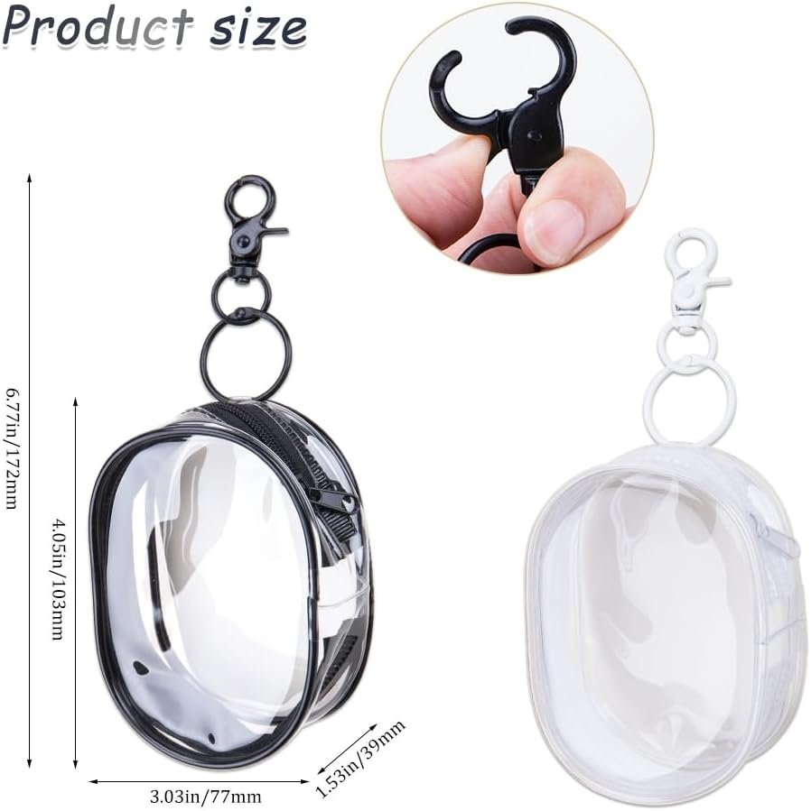 Private Label 4Pcs Multi-Purpose Clear Cable Storage Bags with Hanging Hook Custom Logo Portable Transparent Zipper Pouch for Cables Headphones Keys Mini Lipsticks Travel Cosmetics Manufacturer