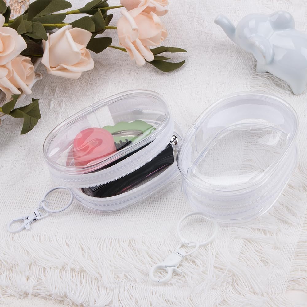 Private Label 4Pcs Multi-Purpose Clear Cable Storage Bags with Hanging Hook Custom Logo Portable Transparent Zipper Pouch for Cables Headphones Keys Mini Lipsticks Travel Cosmetics Manufacturer