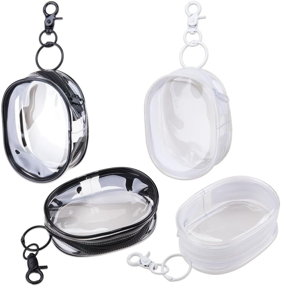 Private Label 4Pcs Multi-Purpose Clear Cable Storage Bags with Hanging Hook Custom Logo Portable Transparent Zipper Pouch for Cables Headphones Keys Mini Lipsticks Travel Cosmetics Manufacturer