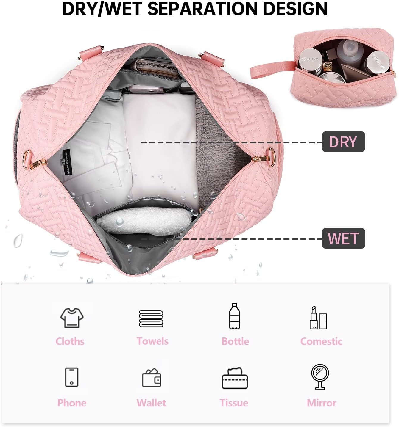 Private Label Duffle Weekender Bag with Shoe Compartment Carry On Overnight Gym Bag for Women with Toiletry and Wet Pocket Hospital Bag for Labor Delivery Custom Logo Manufacturer Beige