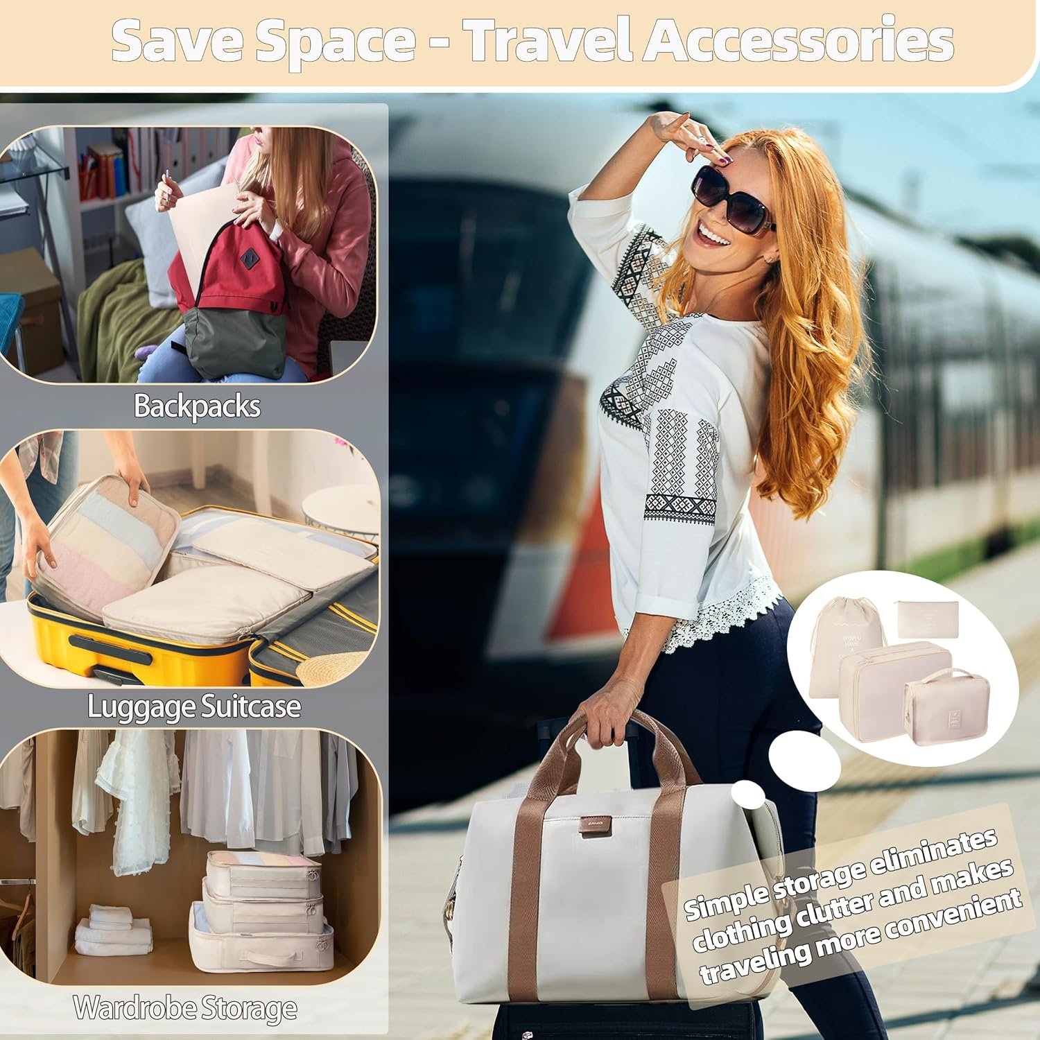 Factory 10 Pcs Set Packing Cubes - Private Label Travel Packing Organizers Custom Logo Expandable Suitcase Luggage Bags