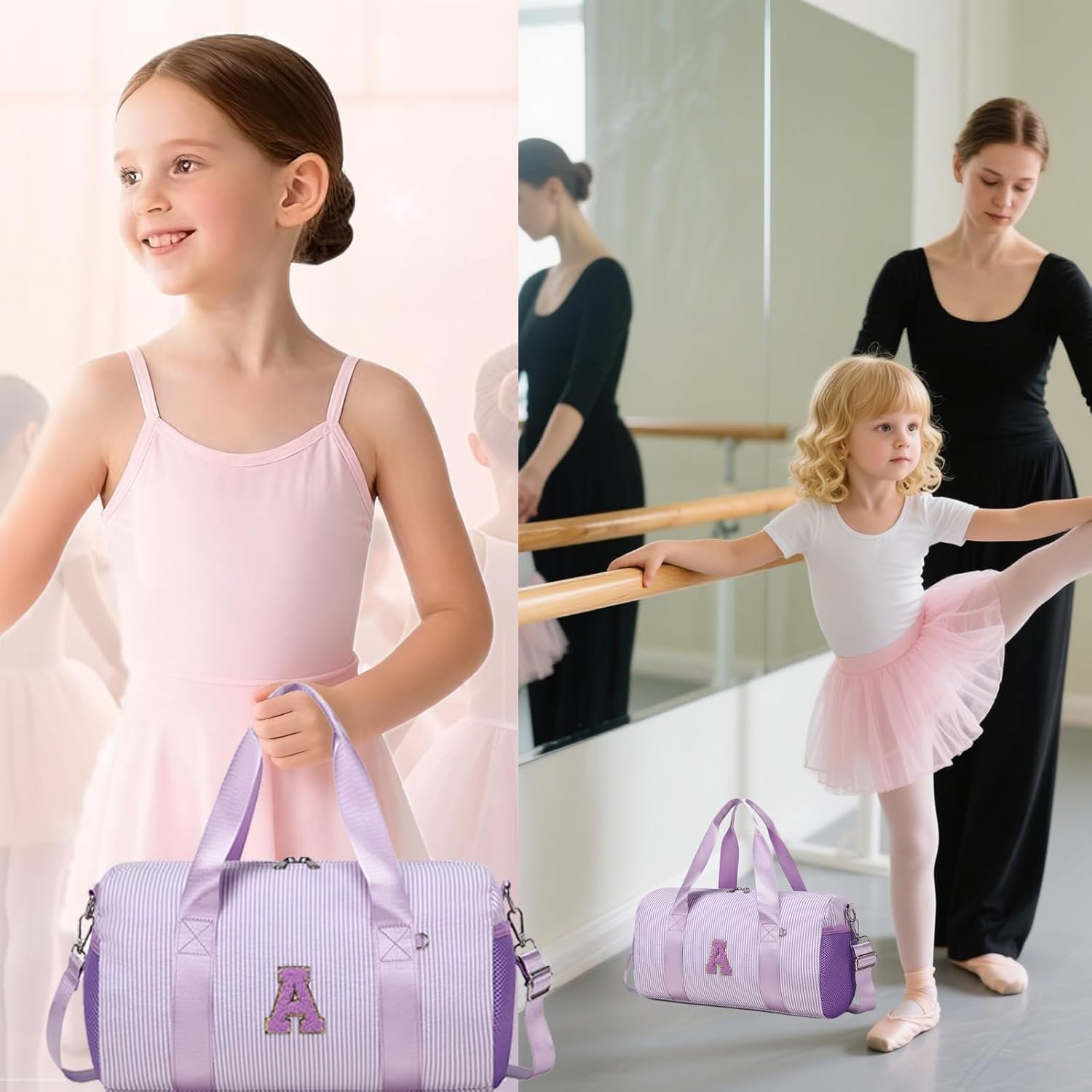 Private Label Personalized Initial Small Dance Bag for Girls Custom Logo Gym Sport Yoga Ballet Weekender Toddler Travel Duffle Tote with Adjustable Straps Factory Purple-A Private Label Personalized Initial Small Dance Bag for Girls Custom Logo Gym Sport Yoga Ballet Weekender Toddler Travel Duffle Tote with Adjustable Straps Factory Purple-A
