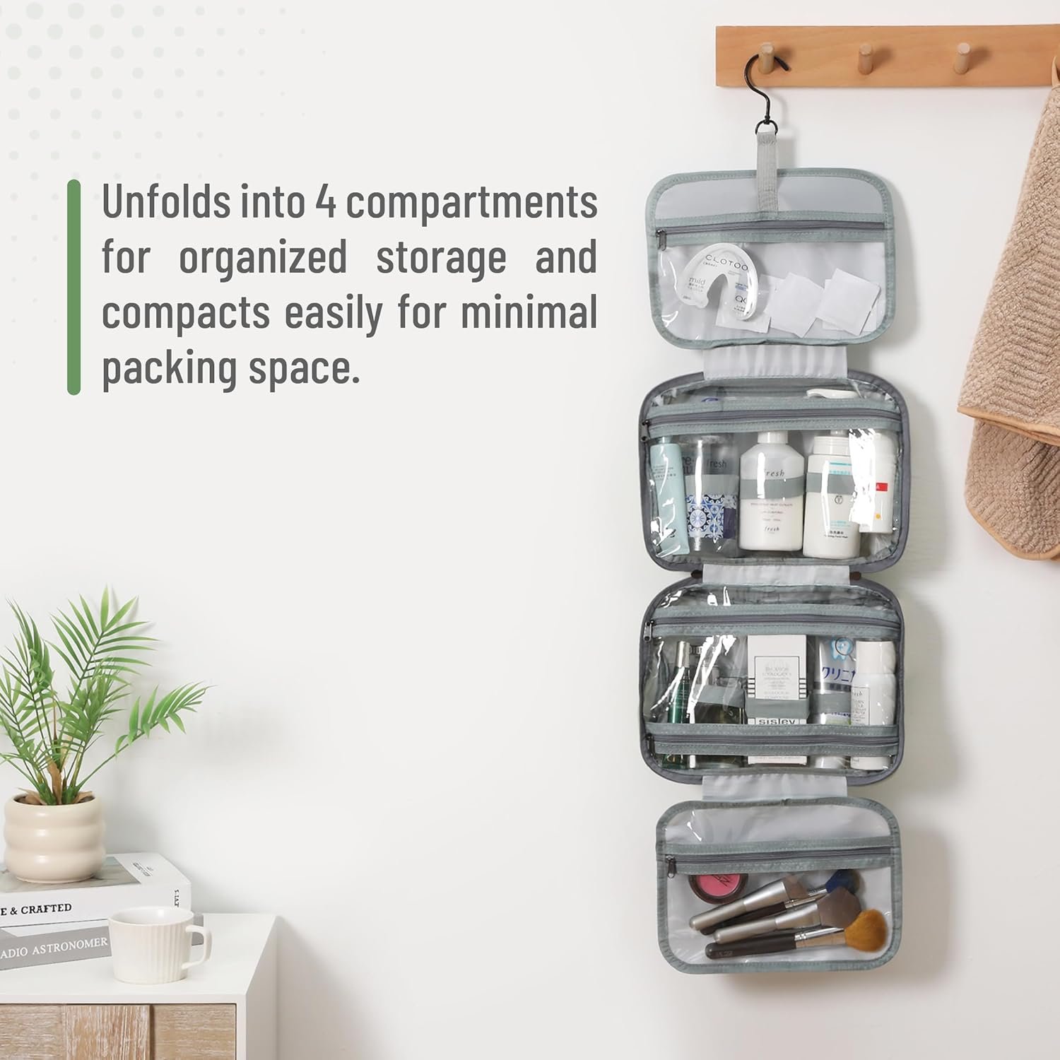 Private Label Green Travel Toiletry Bag Organizers Custom Logo Makeup Bag with Hanging Hook Water-Resistant Factory Private Label Green Travel Toiletry Bag Organizers Custom Logo Makeup Bag with Hanging Hook Water-Resistant Factory