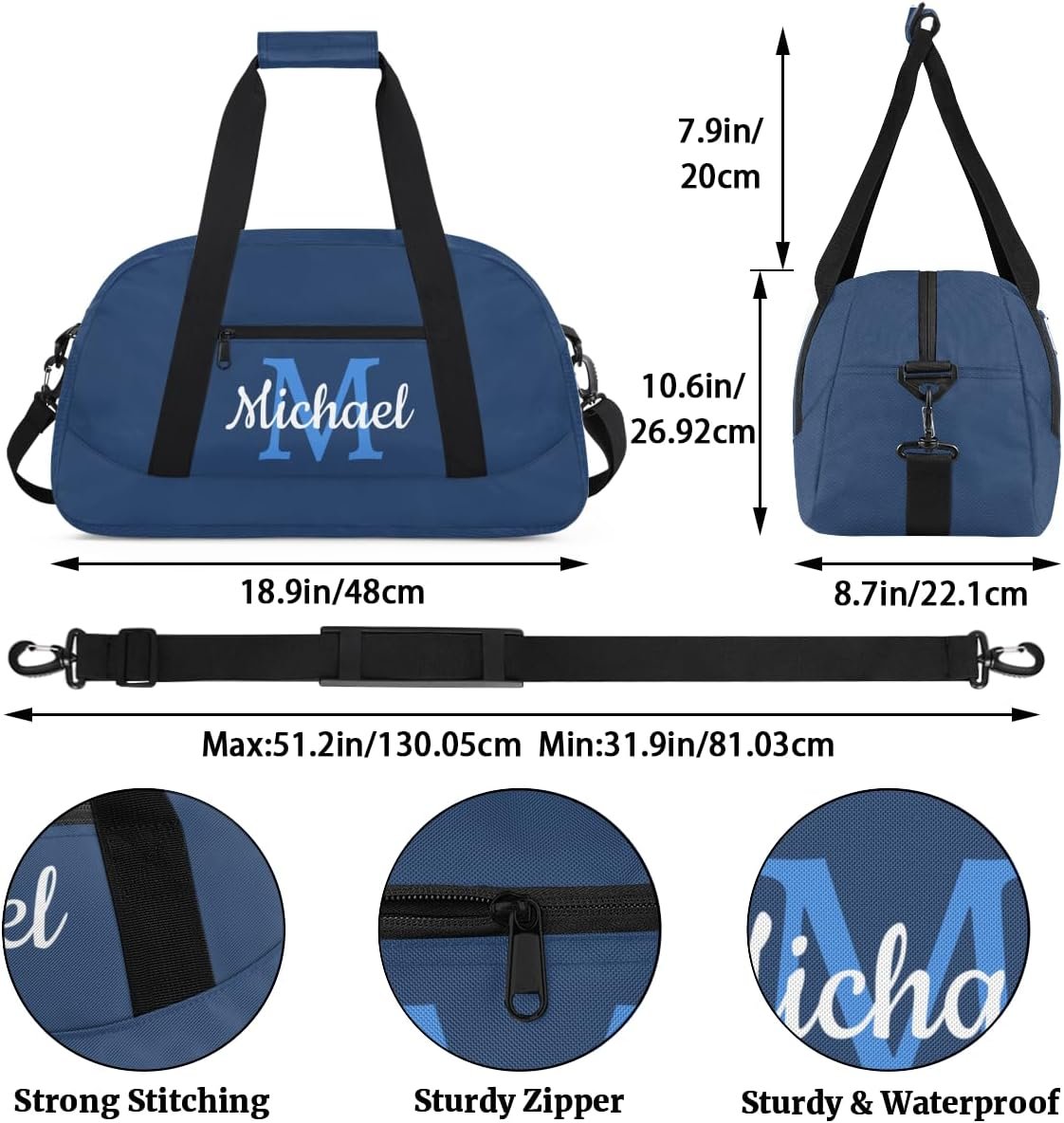 Custom Logo Personalized Name Duffel Bags Private Label Dance Cheerleading Gym Weekender Overnight Sports Tote Factory for Women Men