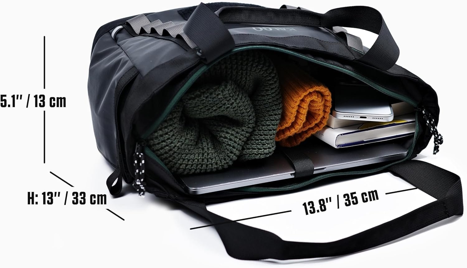 Custom Logo Utility Tote 15L Over Shoulder Crossbody Carry Water Repellent Full Zip Laptop Sleeve Private Label Manufacturer