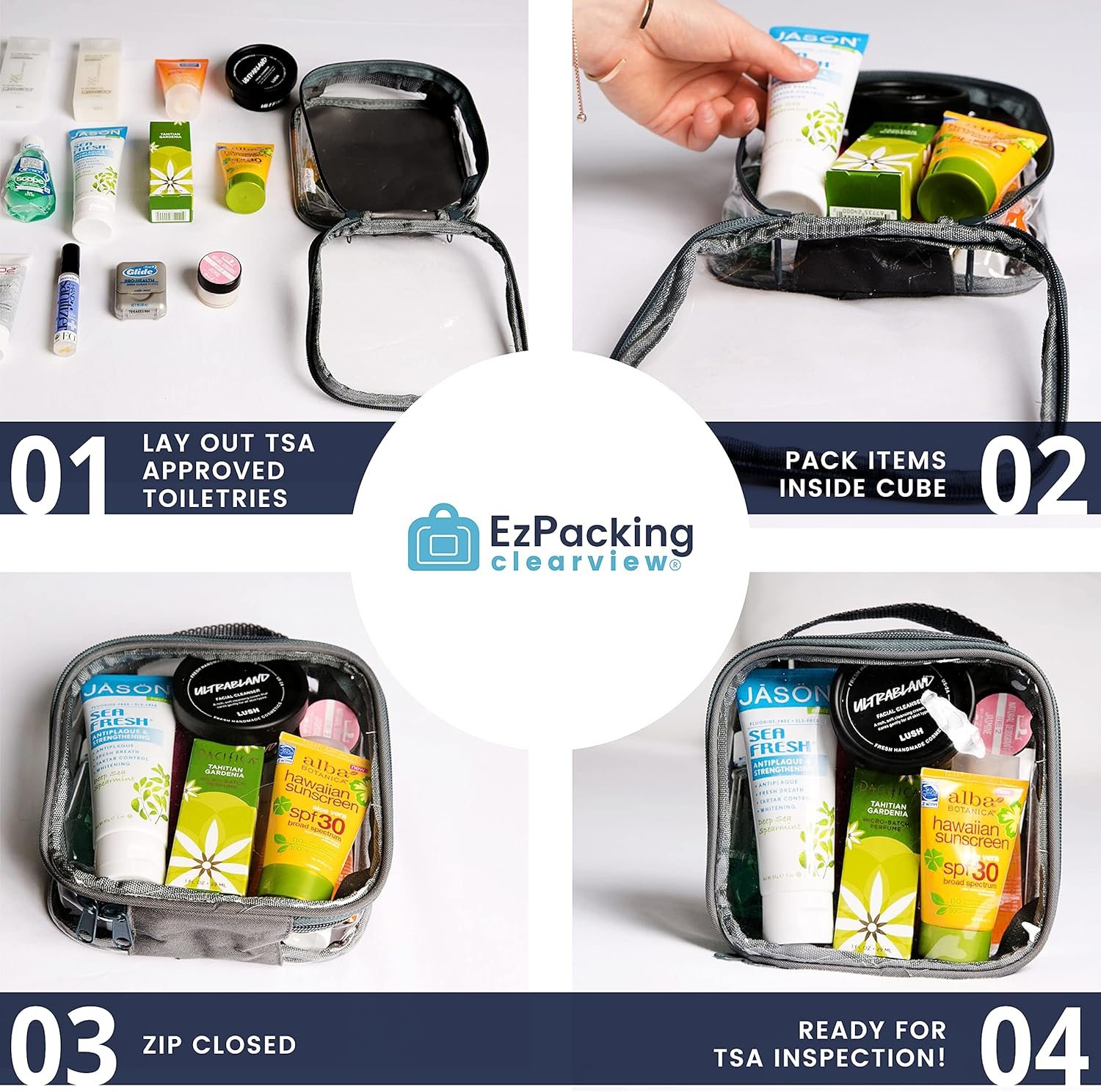 Private Label Clear TSA Approved 3-1-1 Quart Size Travel Toiletry Bag with Custom Logo for Carry-On Transparent Liquids Pouch Airport Security Reusable See-Through Vinyl PVC Organizer Pink for Men Women Manufacturer