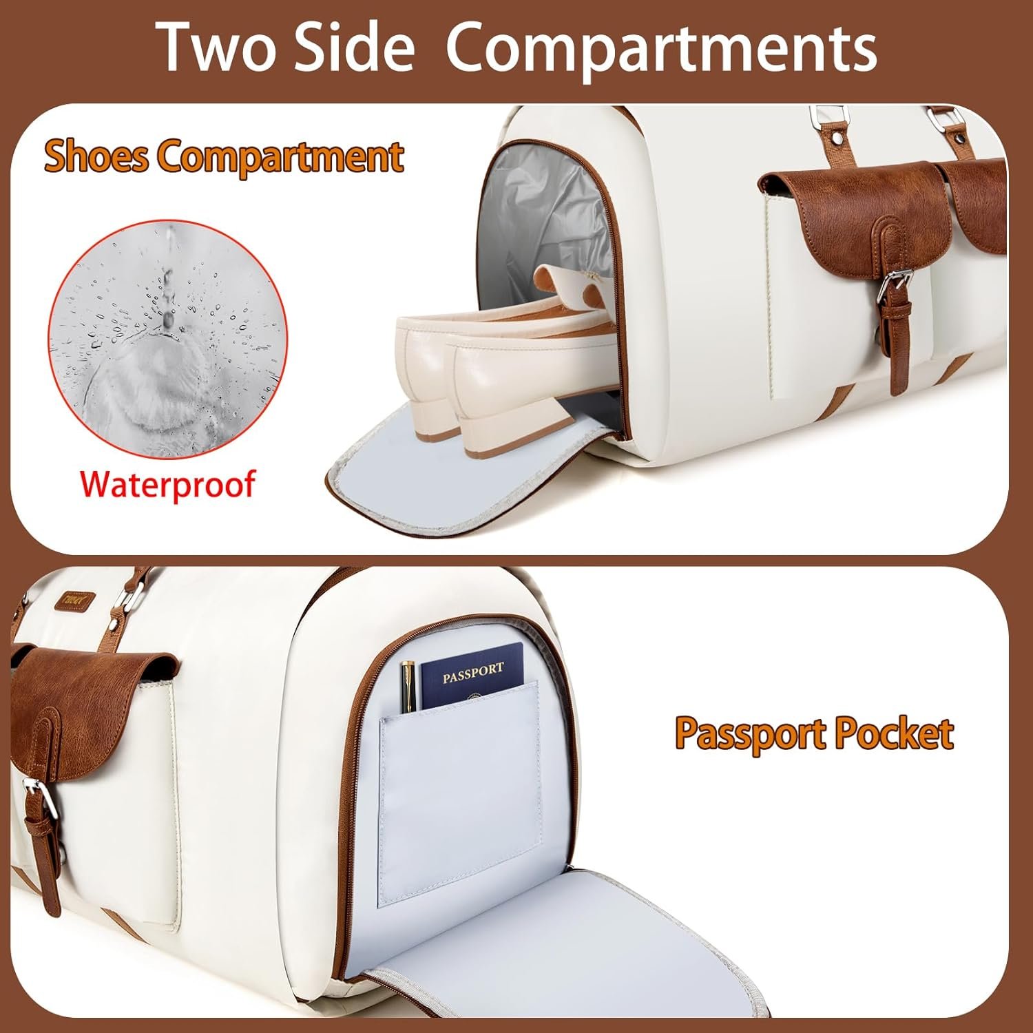 Custom Logo Garment Duffel Bag Convertible Carry-On Travel Weekender for Men Women Large with Shoes Pouch Private Label 2-in-1 Hanging Suit Manufacturer 3pcs Set