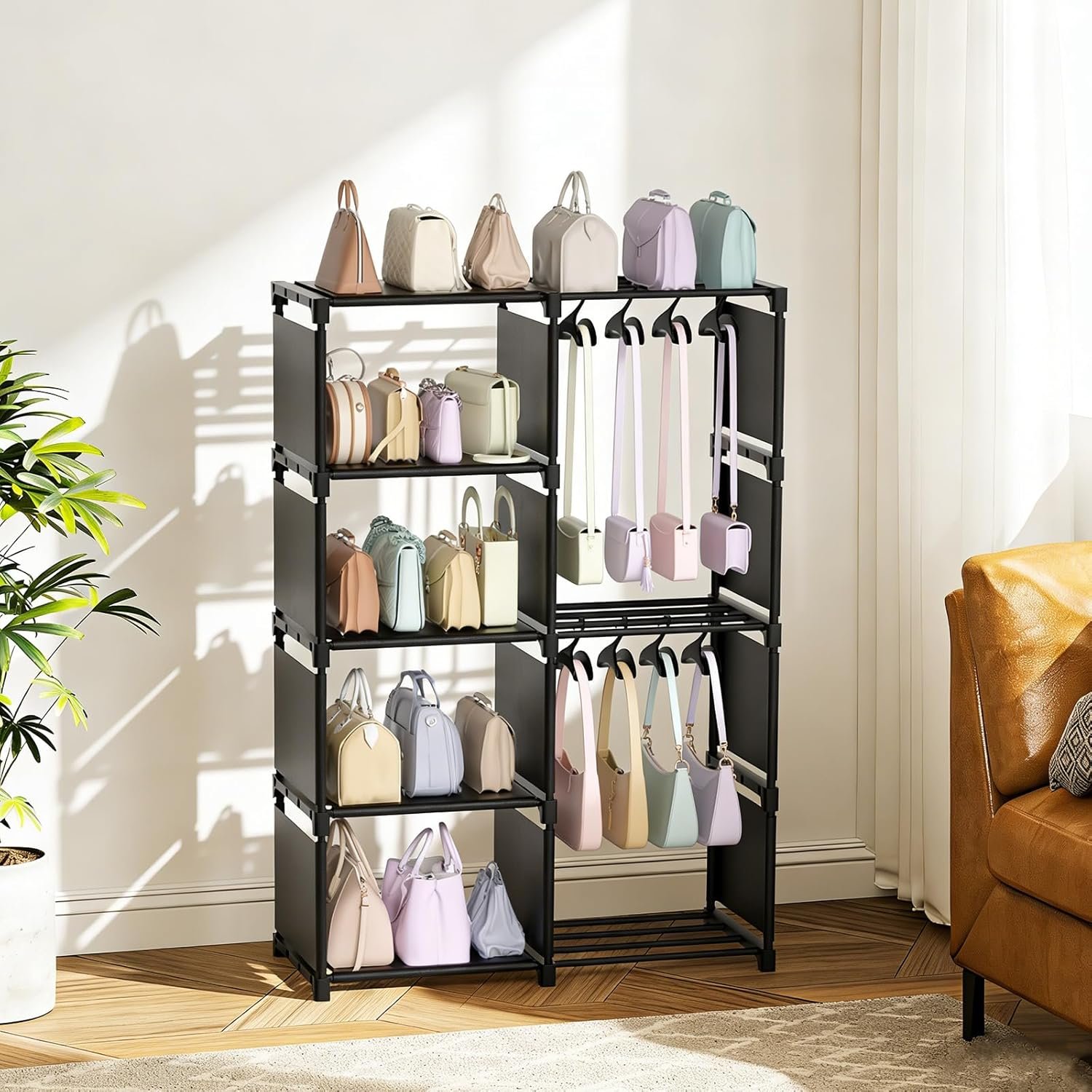 Private Label Tall Purse Organizer with Movable Hooks High-Capacity Handbag Storage Closet Rack Stand Custom Logo Multi-Purpose Purse Holder Shelf Manufacturer Space Saving Floor-Standing Bag Display Private Label Tall Purse Organizer with Movable Hooks High-Capacity Handbag Storage Closet Rack Stand Custom Logo Multi-Purpose Purse Holder Shelf Manufacturer Space Saving Floor-Standing Bag Display