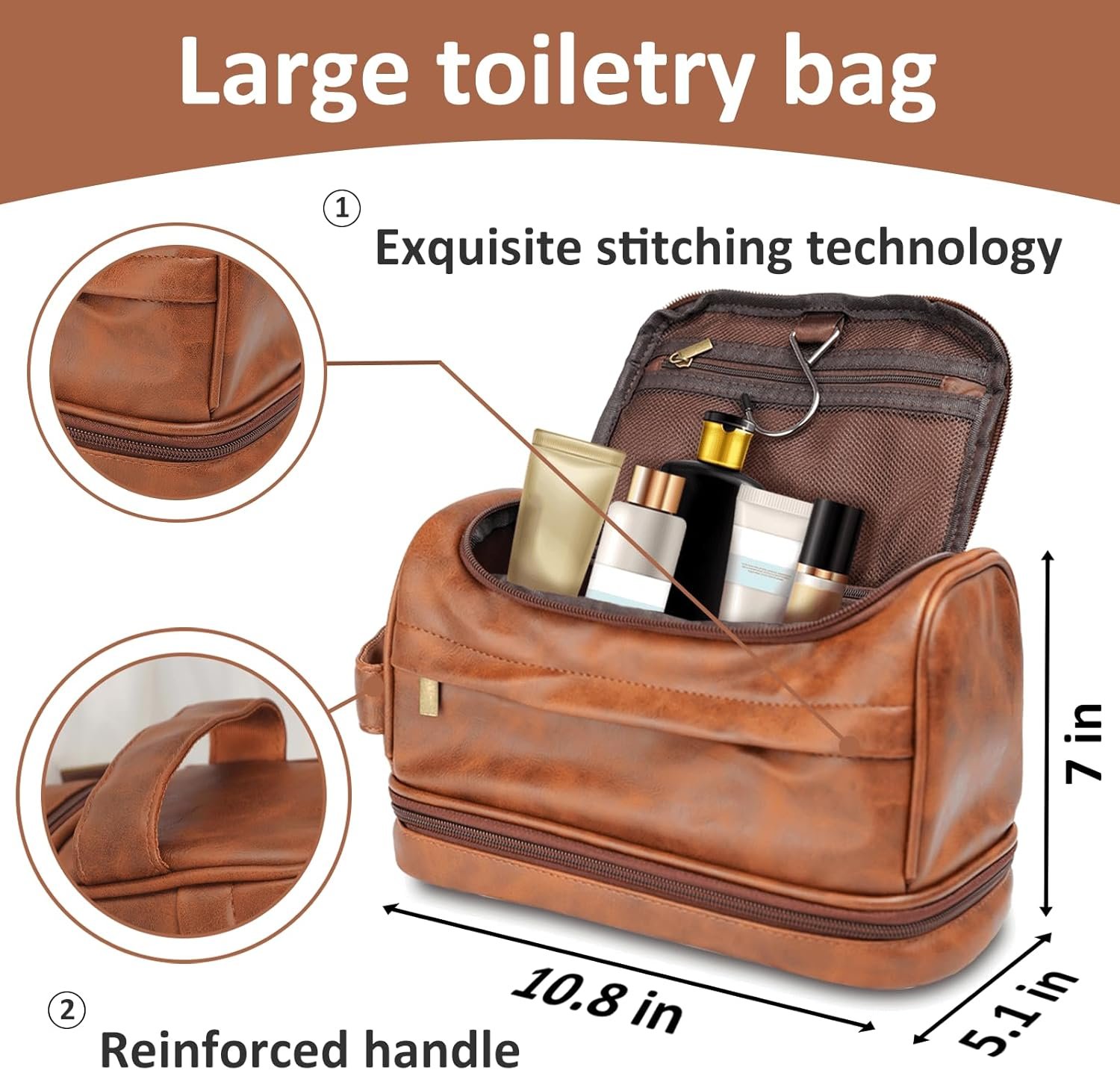 Custom Logo Toiletry Bag for Men Private Label Engraved Leather Travel Accessories Waterproof Shaving Kit Gift for Dad Husband Groomsmen Boyfriend Christmas Birthday Fathers Day Anniversary from Factory Custom Logo Toiletry Bag for Men Private Label Engraved Leather Travel Accessories Waterproof Shaving Kit Gift for Dad Husband Groomsmen Boyfriend Christmas Birthday Fathers Day Anniversary from Factory