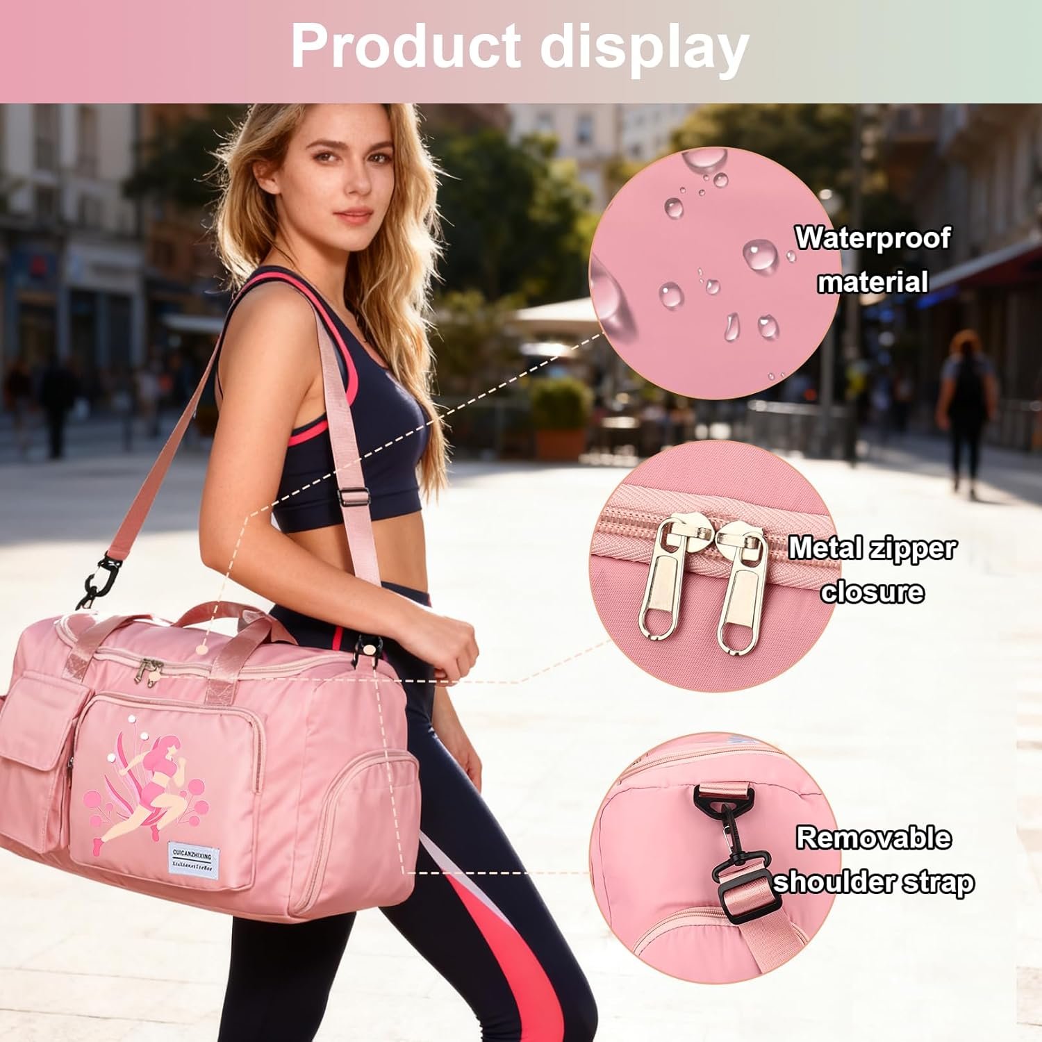 Custom Logo Personalized Duffel Bag, Private Label Embroidered Sports Gym Bag with Name Pattern, Weekend Dance Girls Duffle Ringette Gymnastics Bag for Women Men Manufacturer Custom Logo Personalized Duffel Bag, Private Label Embroidered Sports Gym Bag with Name Pattern, Weekend Dance Girls Duffle Ringette Gymnastics Bag for Women Men Manufacturer