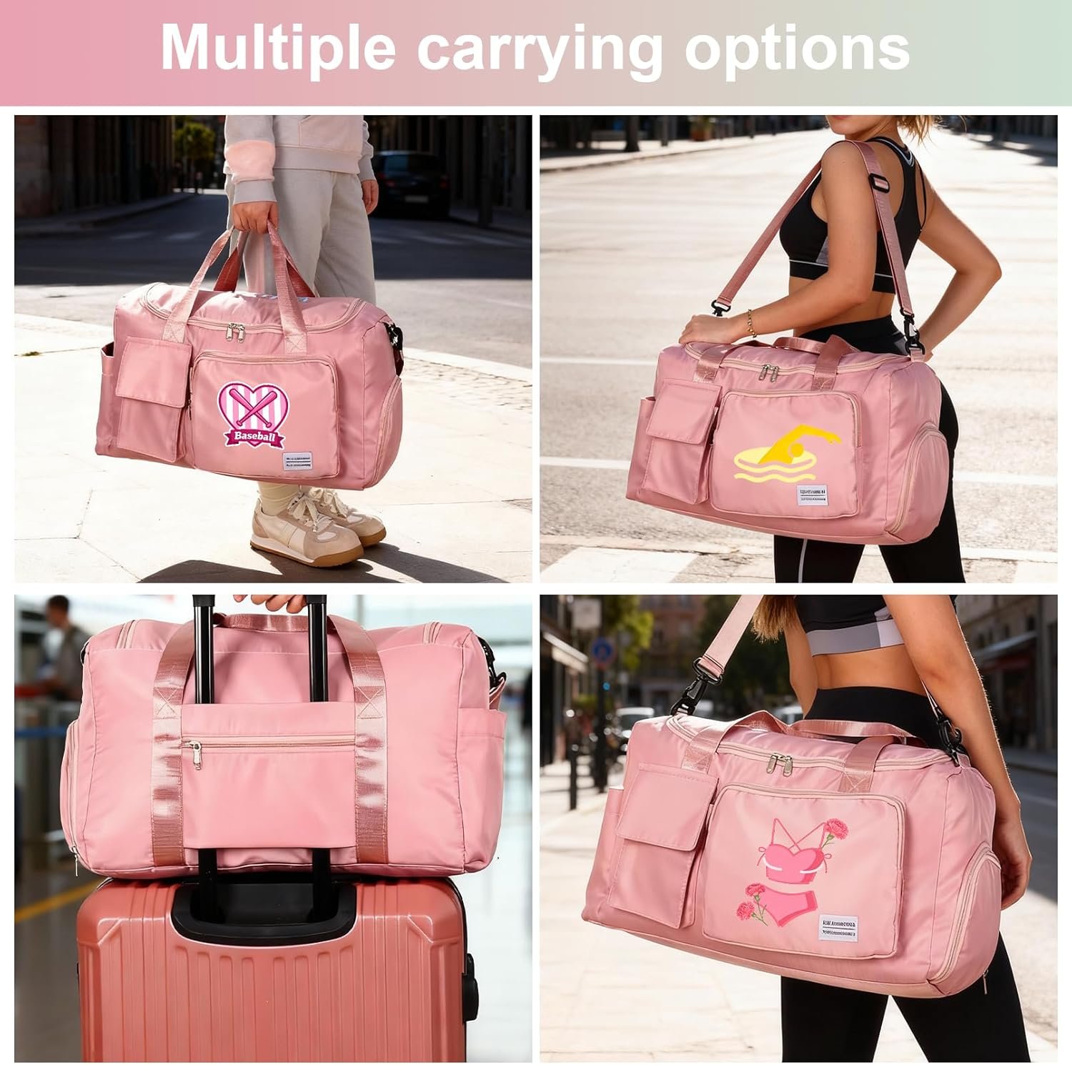 Custom Logo Personalized Duffel Bag, Private Label Embroidered Sports Gym Bag with Name Pattern, Weekend Dance Girls Duffle Ringette Gymnastics Bag for Women Men Manufacturer Custom Logo Personalized Duffel Bag, Private Label Embroidered Sports Gym Bag with Name Pattern, Weekend Dance Girls Duffle Ringette Gymnastics Bag for Women Men Manufacturer