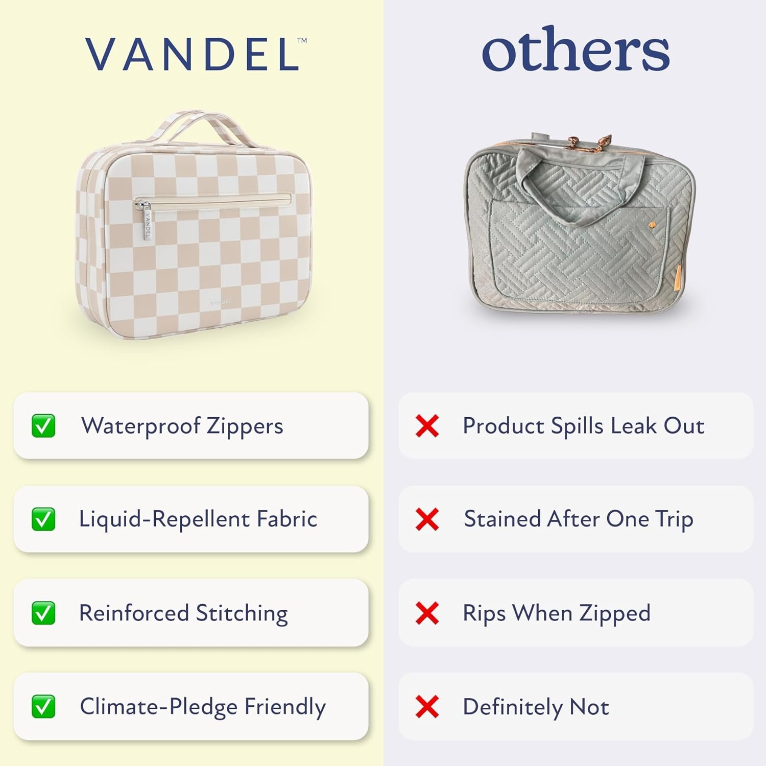 Private Label Waterproof Hanging Toiletry Bag [TSA-Approved] Custom Logo Makeup Organizer Cosmetic Travel Bag for Women Toiletries Shower Caddy Manufacturer Neutral Checker