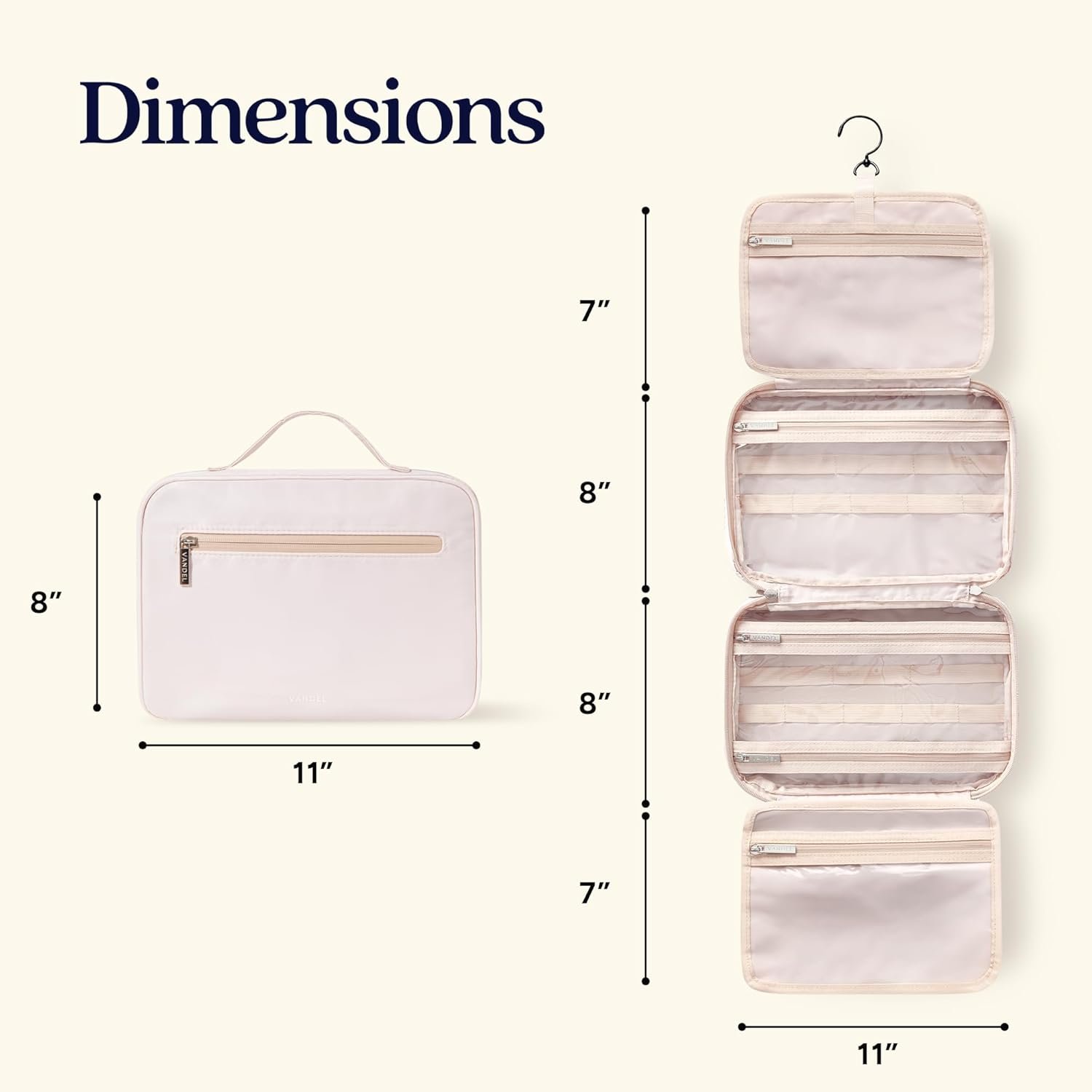 Private Label Waterproof Hanging Toiletry Bag [TSA-Approved] Custom Logo Makeup Organizer Cosmetic Travel Bag for Women Toiletries Shower Caddy Manufacturer Neutral Checker