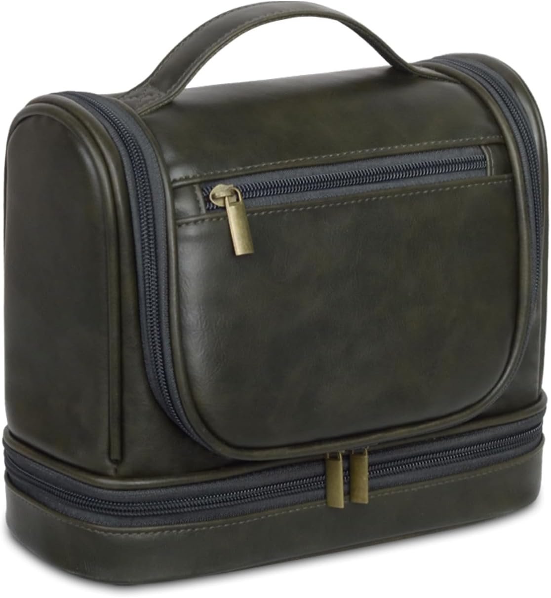 Private Label Personalized Leather Hanging Toiletry Bag Shaving Dopp Kit for Men with Custom Logo Cosmetic Organizer Manufacturer